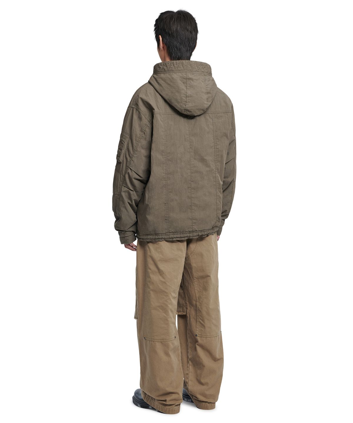 노매뉴얼(NOMANUAL) DOUBLE LAYERED CARGO PANTS - WASHED BEIGE