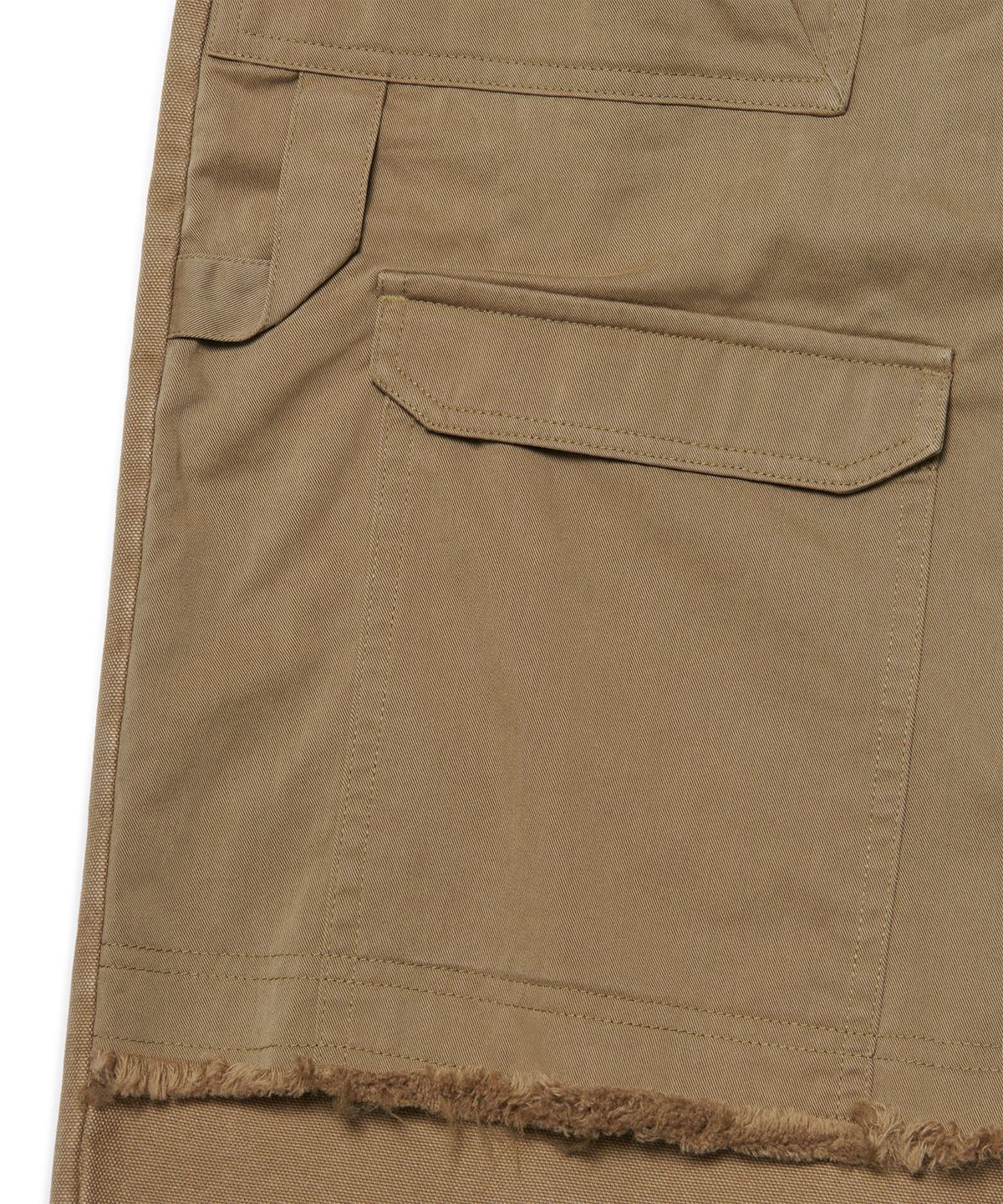 노매뉴얼(NOMANUAL) DOUBLE LAYERED CARGO PANTS - WASHED BEIGE