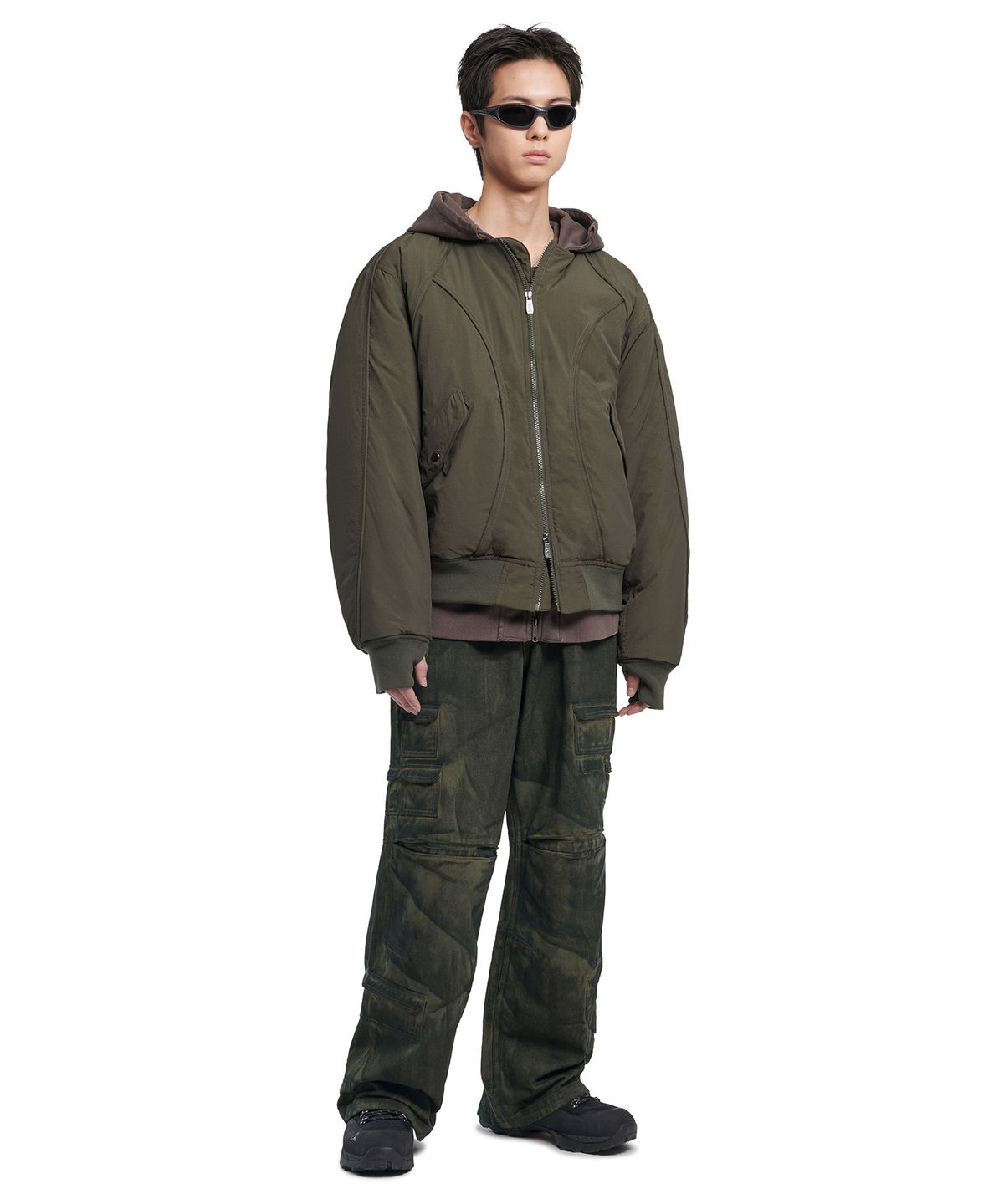 노매뉴얼(NOMANUAL) PAINTED CARGO PANTS - KHAKI