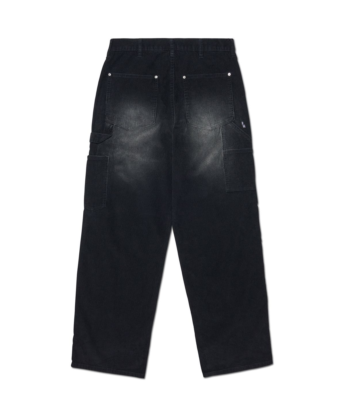 노매뉴얼(NOMANUAL) DOUBLE KNEE CORDUROY PANTS - WASHED BLACK