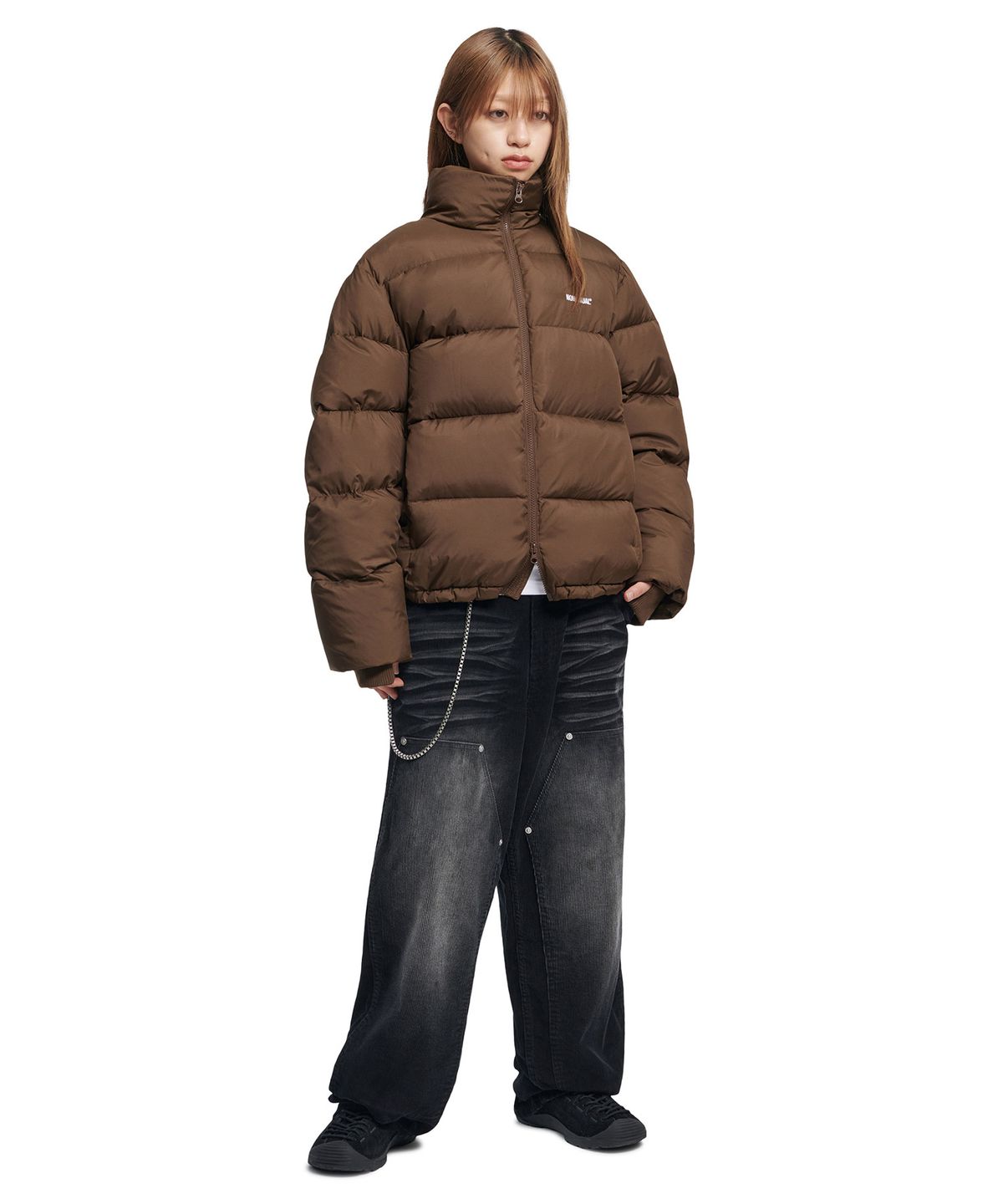 노매뉴얼(NOMANUAL) DOUBLE KNEE CORDUROY PANTS - WASHED BLACK
