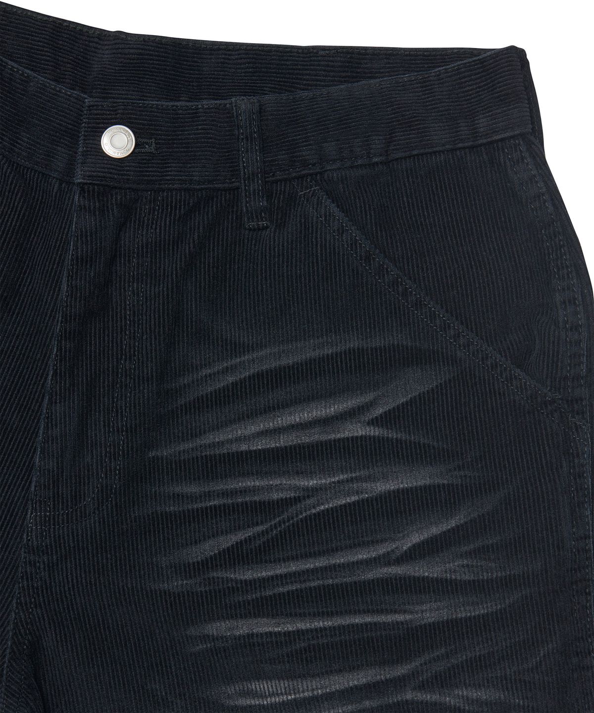 노매뉴얼(NOMANUAL) DOUBLE KNEE CORDUROY PANTS - WASHED BLACK