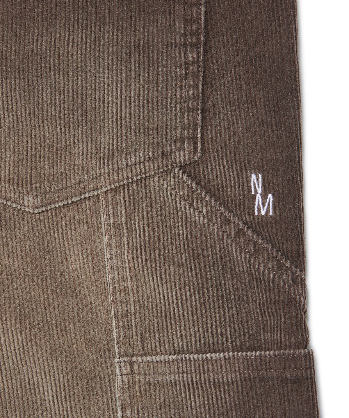 노매뉴얼(NOMANUAL) DOUBLE KNEE CORDUROY PANTS - WASHED BROWN