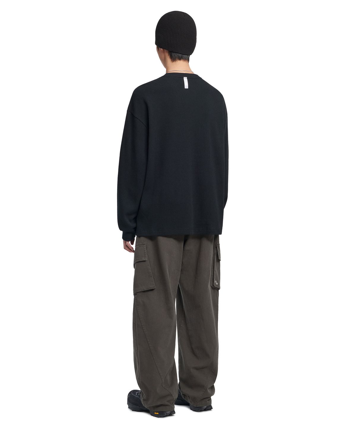 노매뉴얼(NOMANUAL) SLASH CARGO PANTS - CHARCOAL