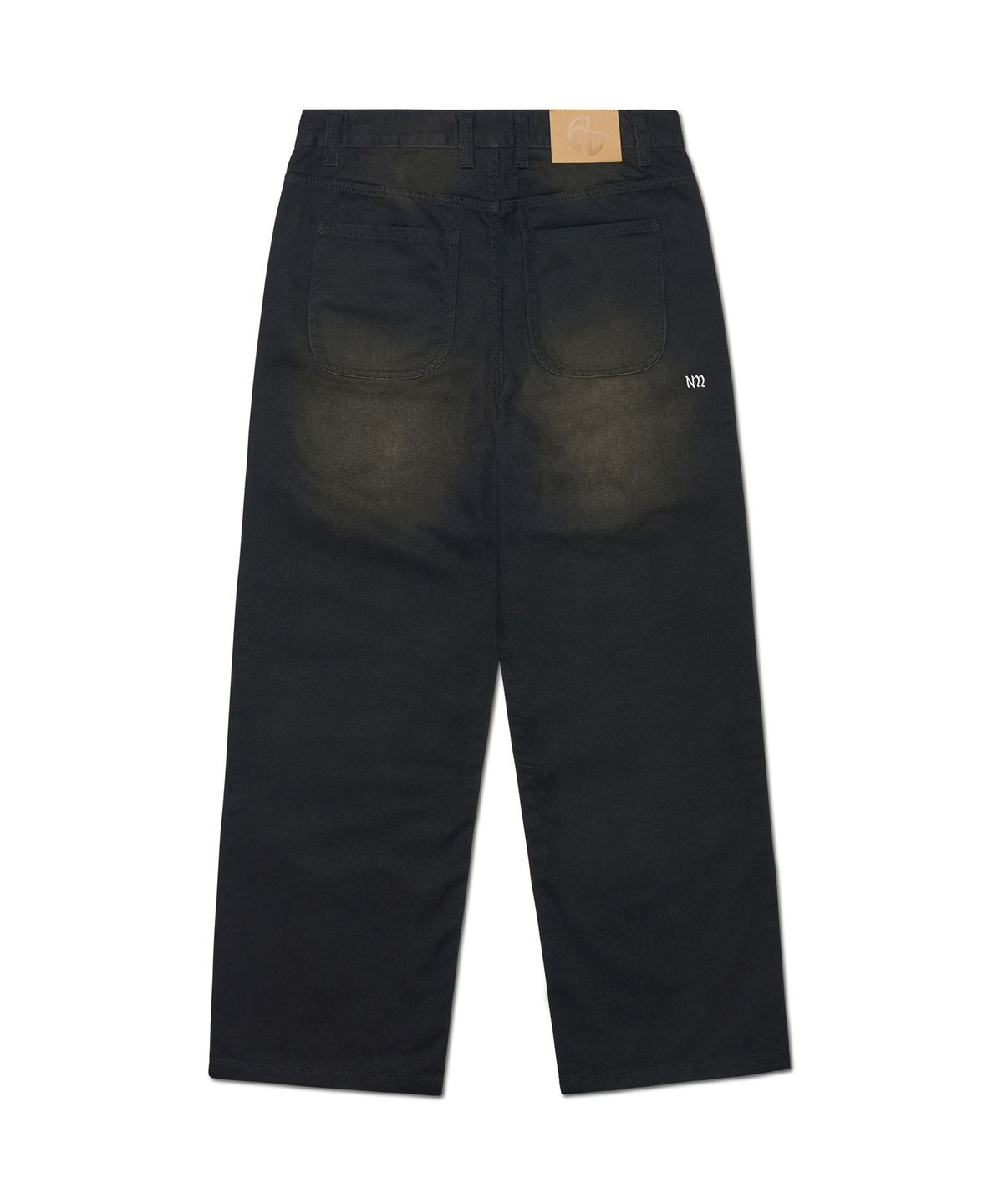 노매뉴얼(NOMANUAL) ROOMY LOOSE WASHED PANTS - WASHED BLACK