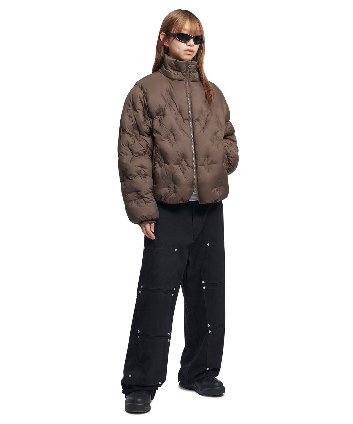 노매뉴얼(NOMANUAL) DIVIDED DOUBLE KNEE PANTS - BLACK