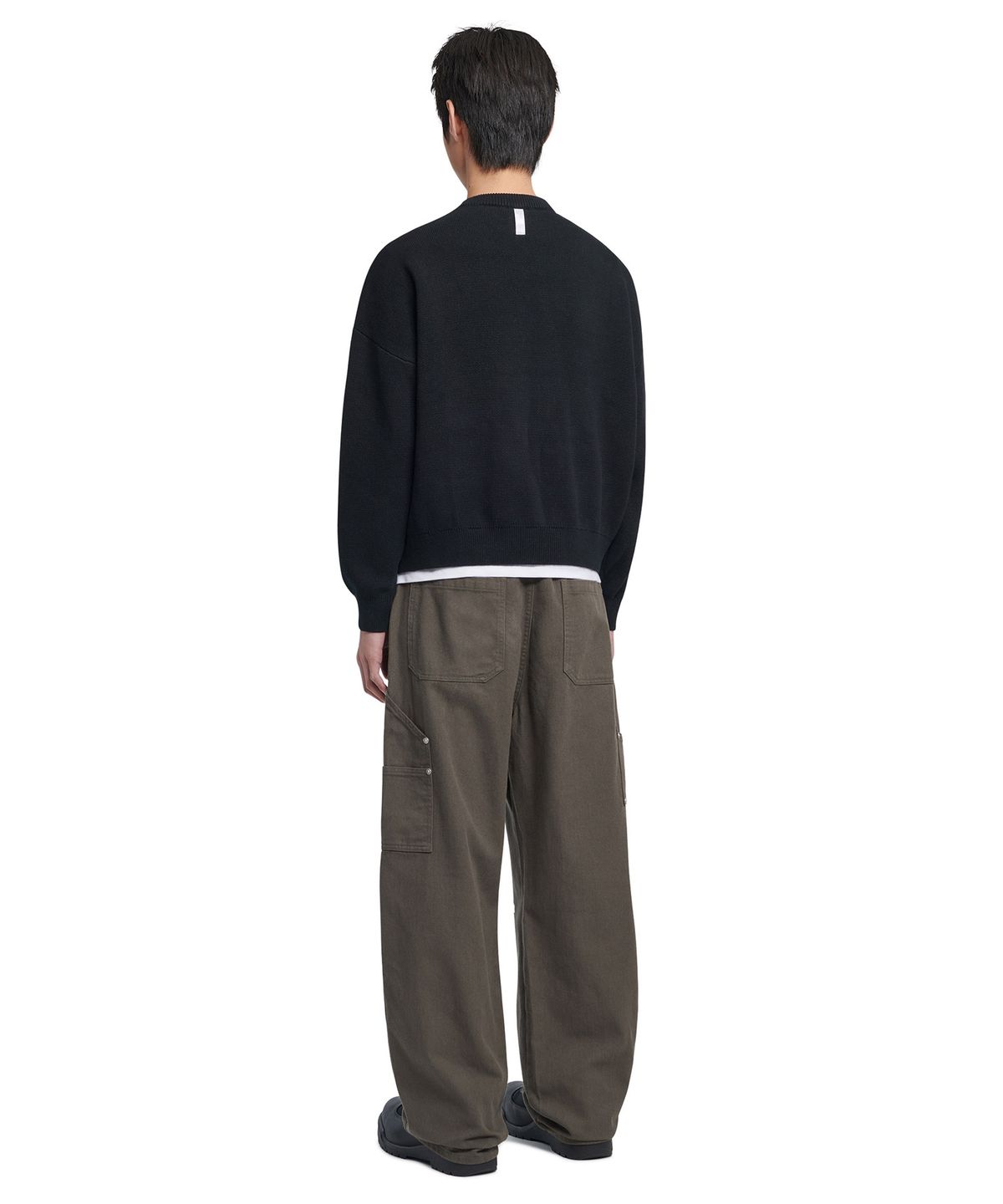 노매뉴얼(NOMANUAL) DIVIDED DOUBLE KNEE PANTS - CHARCOAL