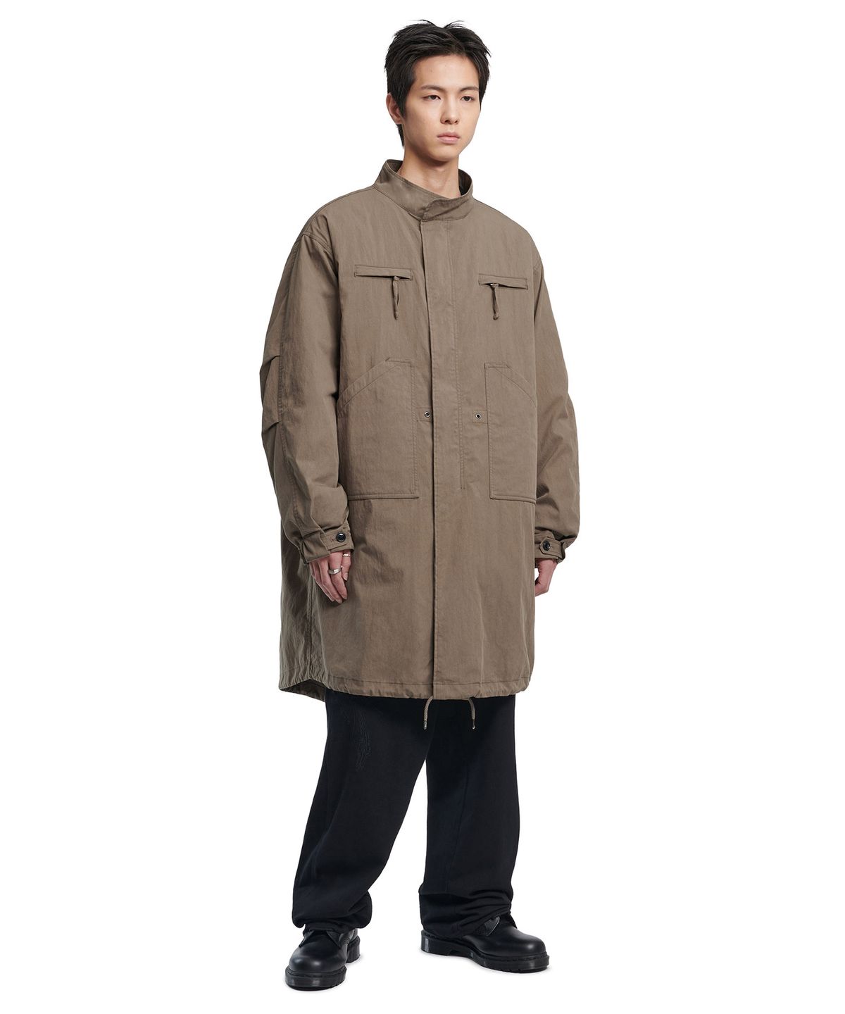 노매뉴얼(NOMANUAL) SIDE GRAPHIC PANTS - BLACK