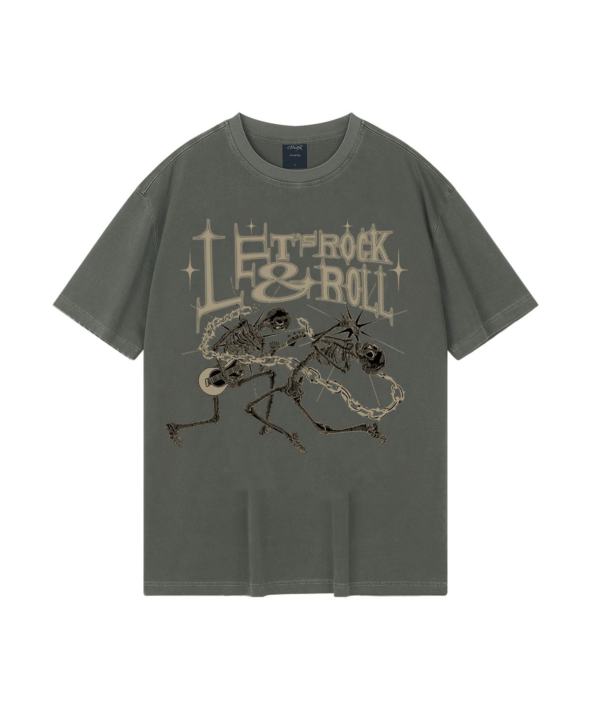 와일드락(WILDROCK) Lets Rock and Roll  피그먼트 오버핏 반팔 티셔츠_7 COL