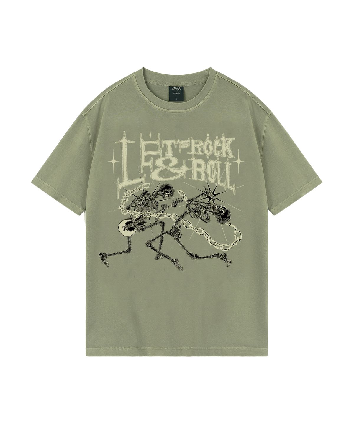 와일드락(WILDROCK) Lets Rock and Roll  피그먼트 오버핏 반팔 티셔츠_7 COL