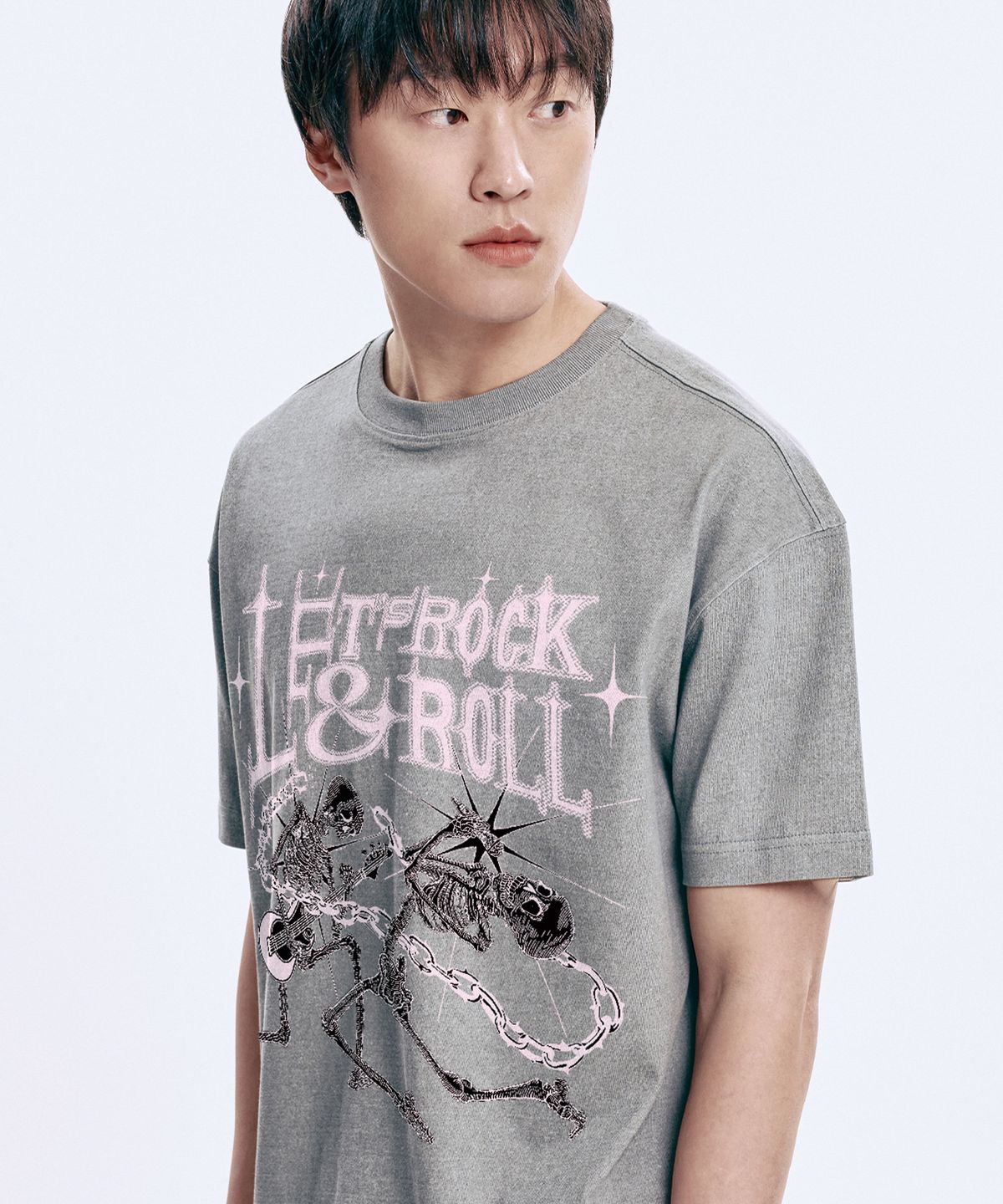 와일드락(WILDROCK) Lets Rock and Roll  피그먼트 오버핏 반팔 티셔츠_7 COL