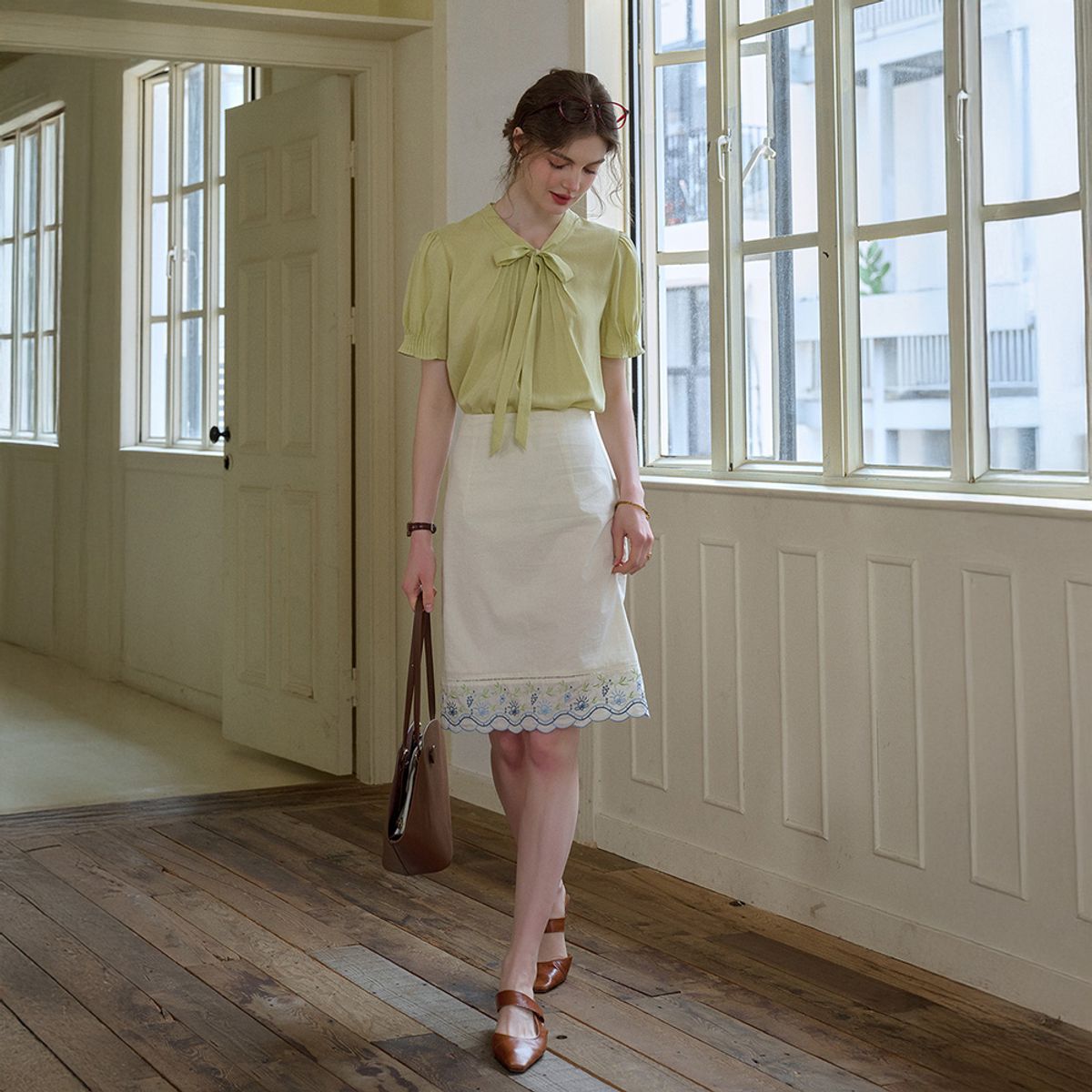 심플레트로(SIMPLE RETRO) SR_Cotton french doll skirt