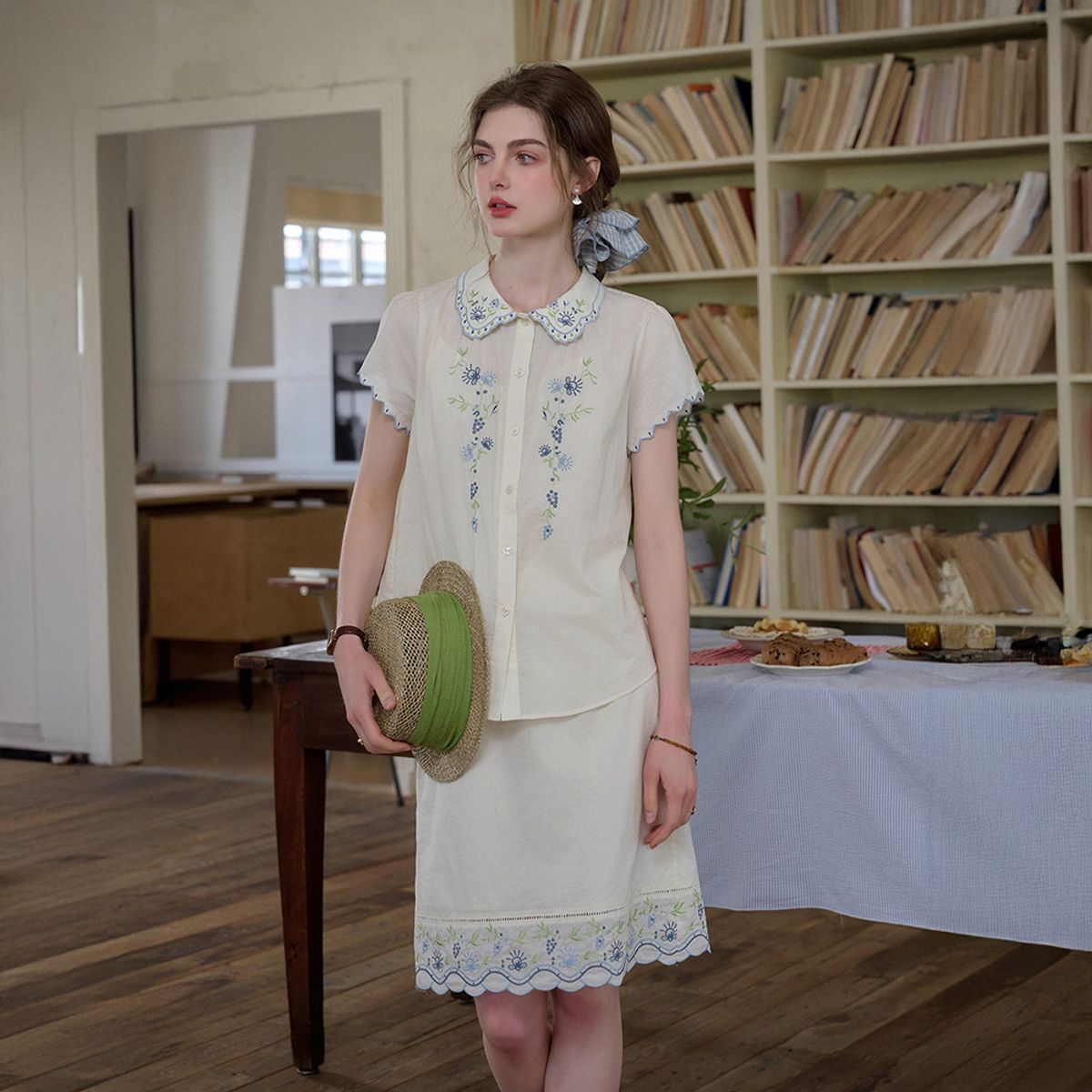 심플레트로(SIMPLE RETRO) SR_Cotton french doll skirt