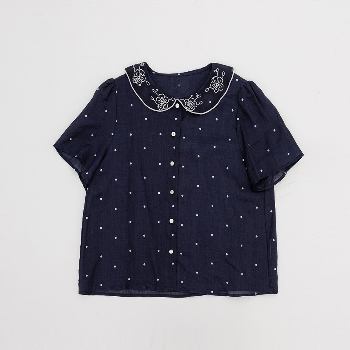 던드롭(DUNDROP) DD_Romantic polka dots shirt_2color
