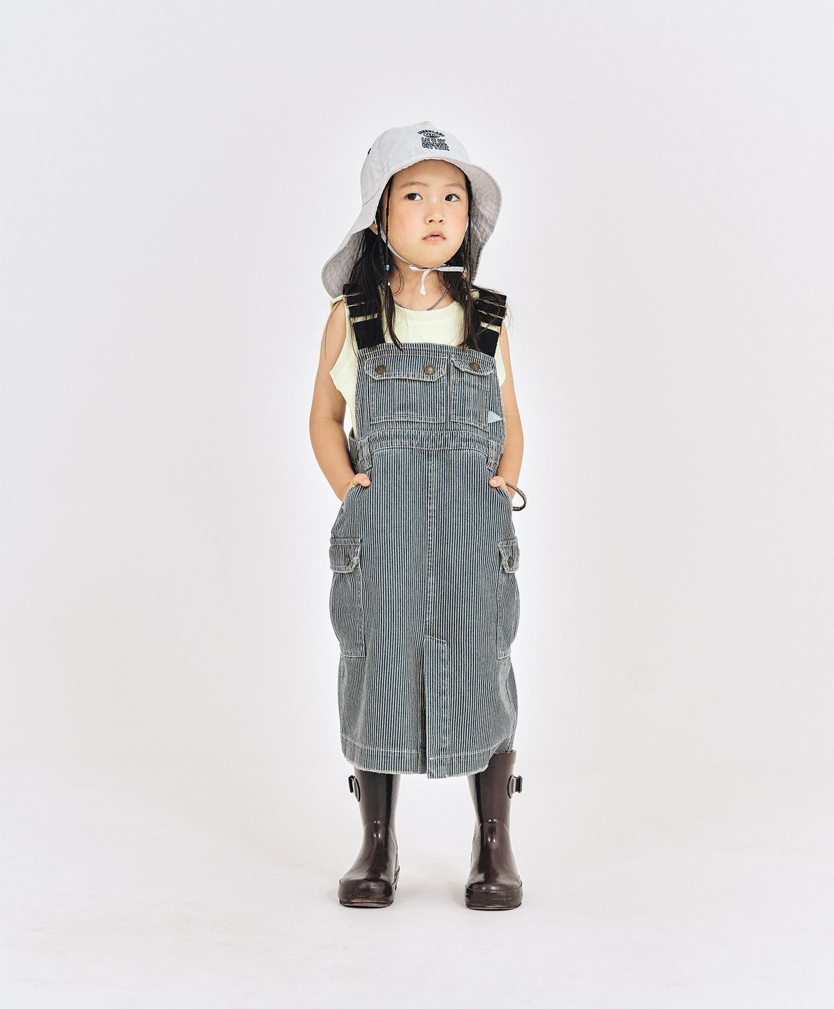 누크피터(NUUKFITTER) DENIM OVERALL ONEPIECE_KIDS [BLUE(STRIPE)]