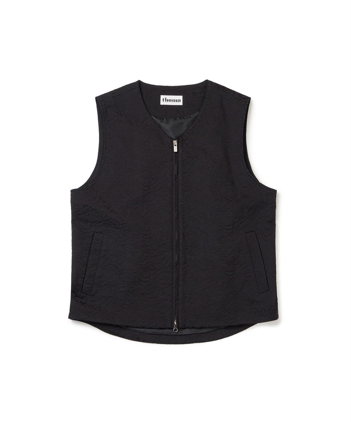 떼마(THEMA) flower jacquard belted vest_man (black)