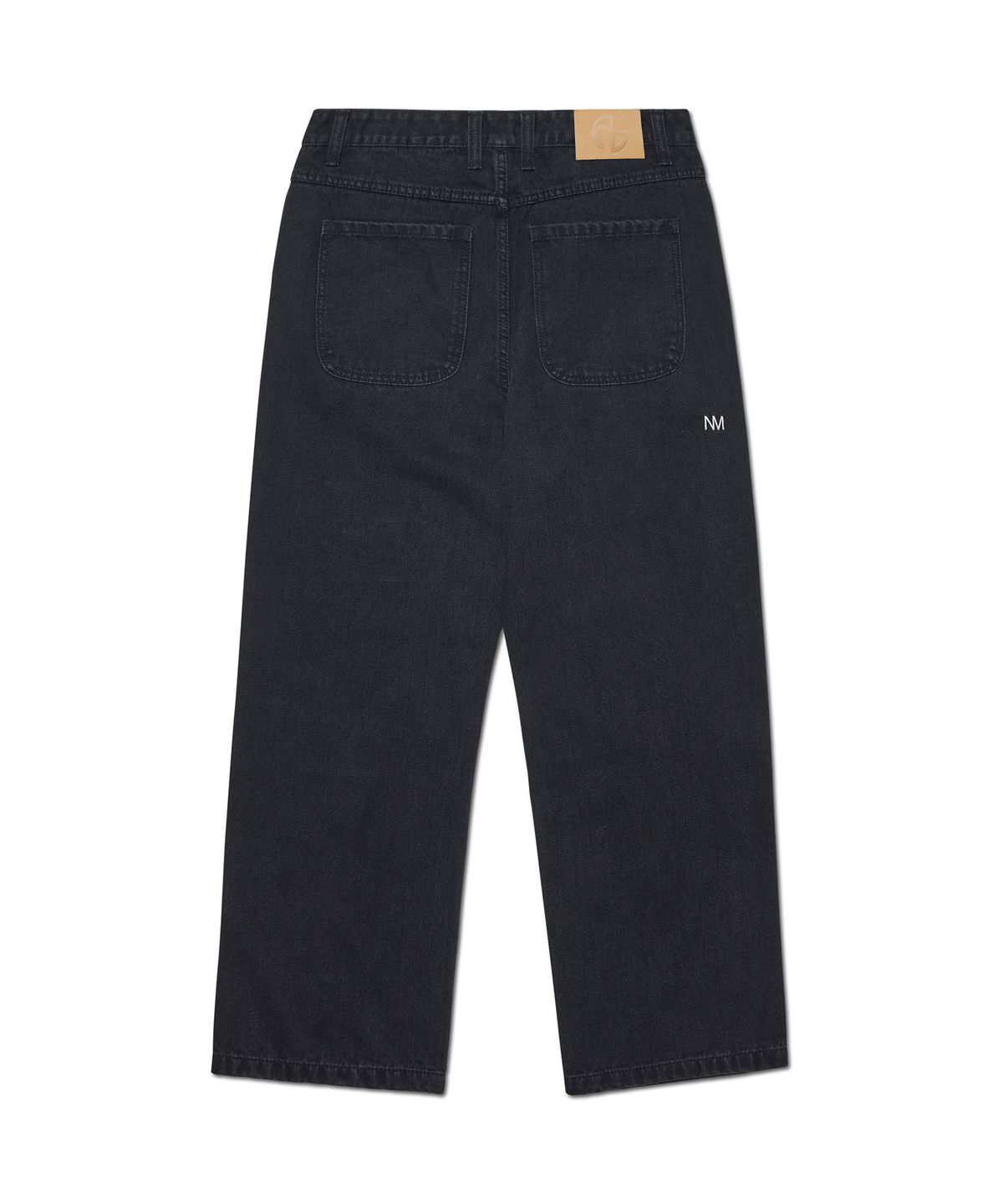 노매뉴얼(NOMANUAL) STRAIGHT WIDE DENIM PANTS - BLACK