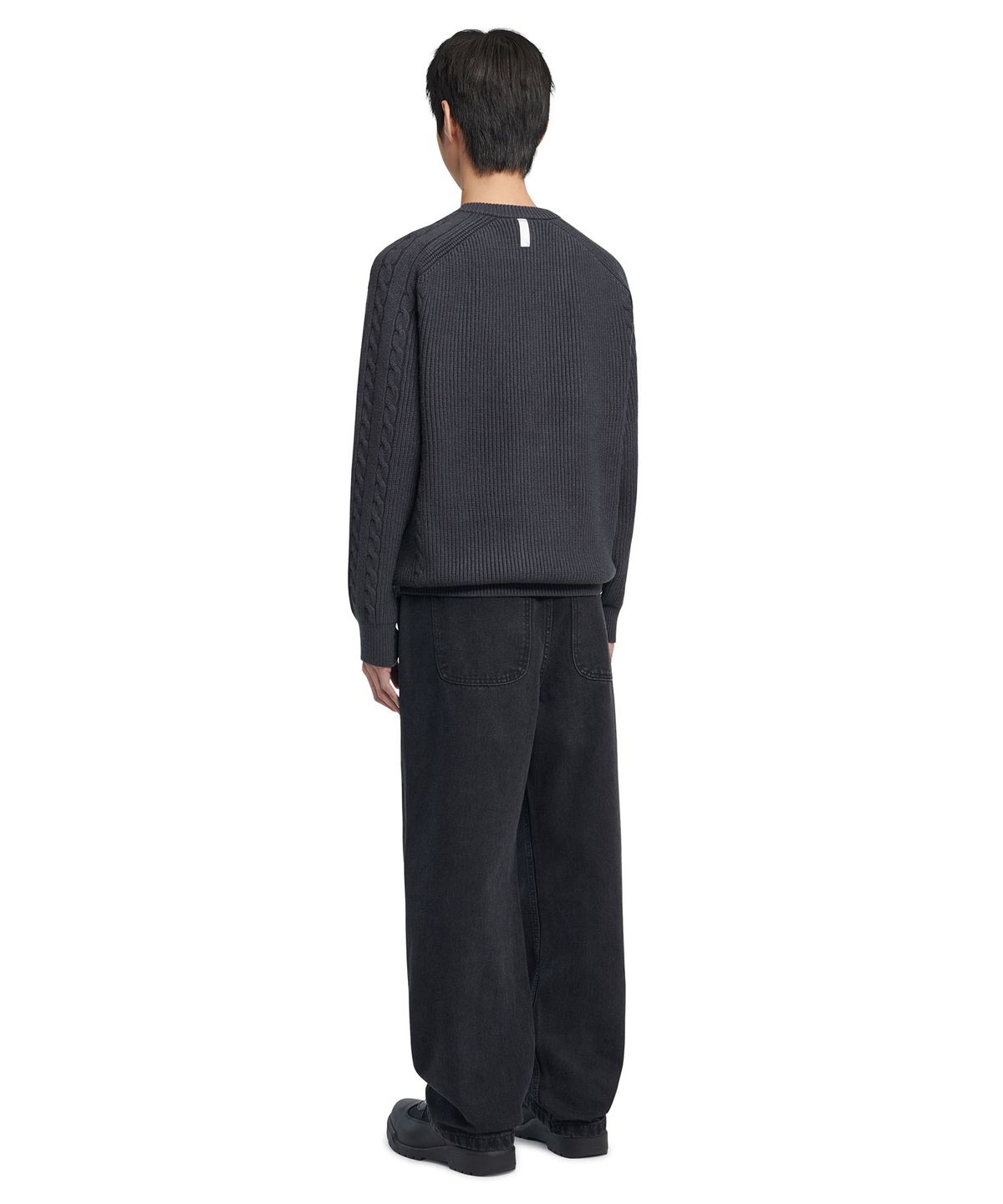 노매뉴얼(NOMANUAL) STRAIGHT WIDE DENIM PANTS - BLACK