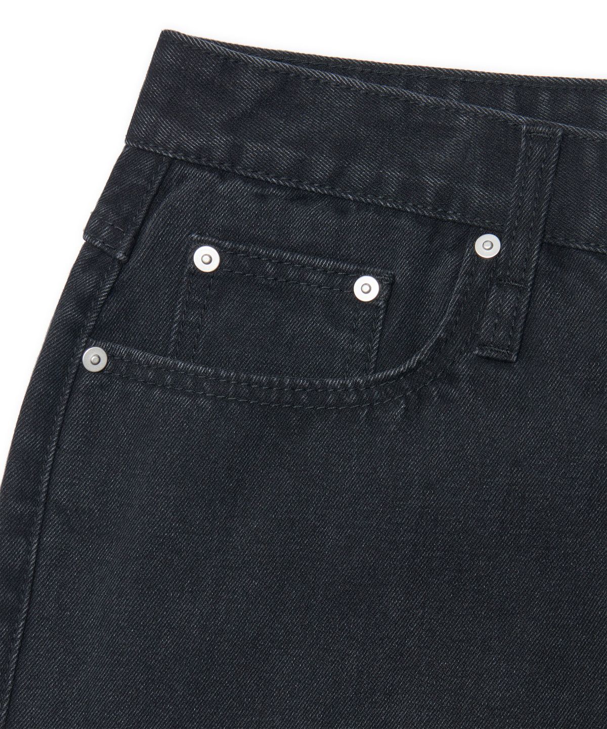 노매뉴얼(NOMANUAL) STRAIGHT WIDE DENIM PANTS - BLACK
