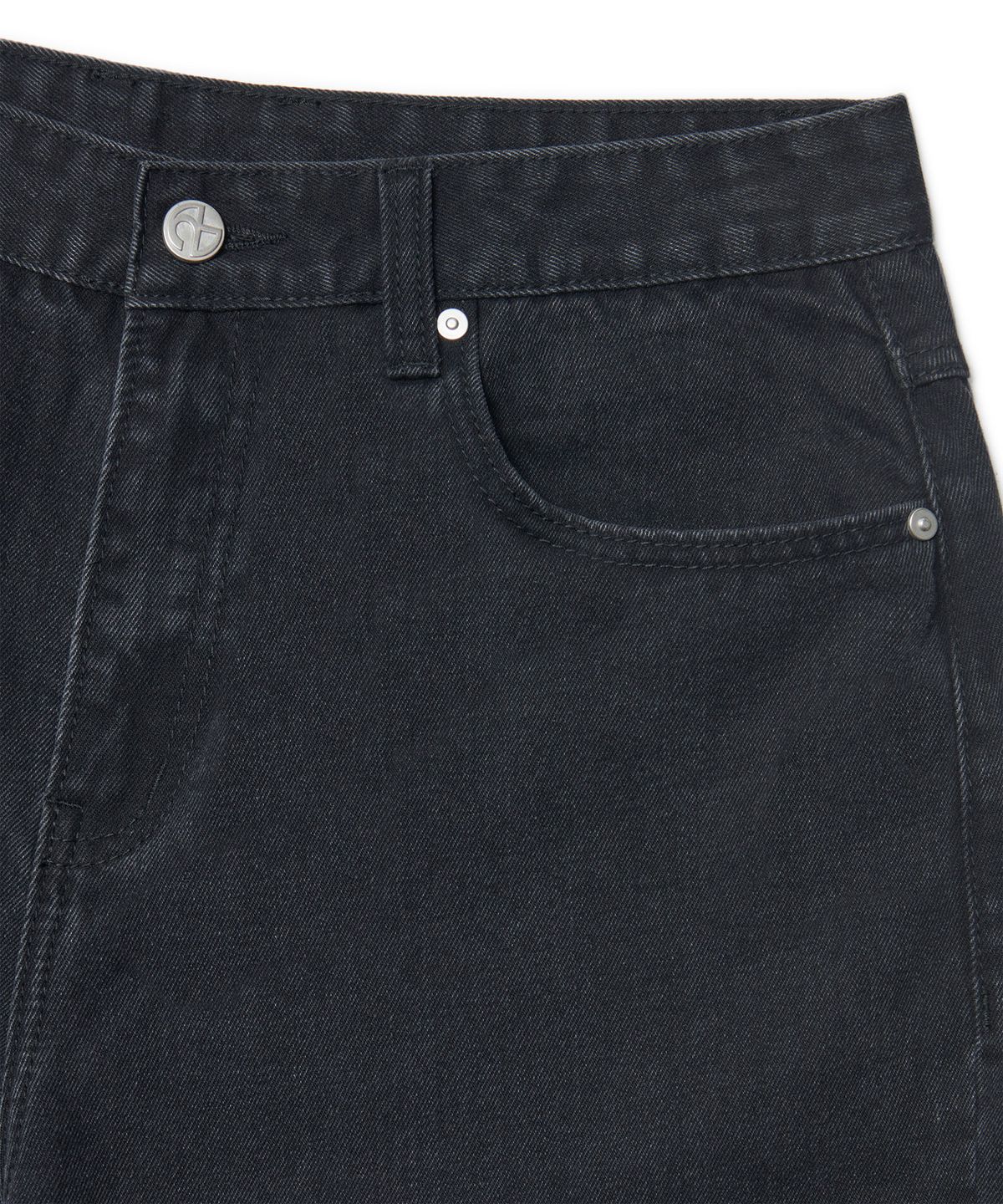 노매뉴얼(NOMANUAL) STRAIGHT WIDE DENIM PANTS - BLACK