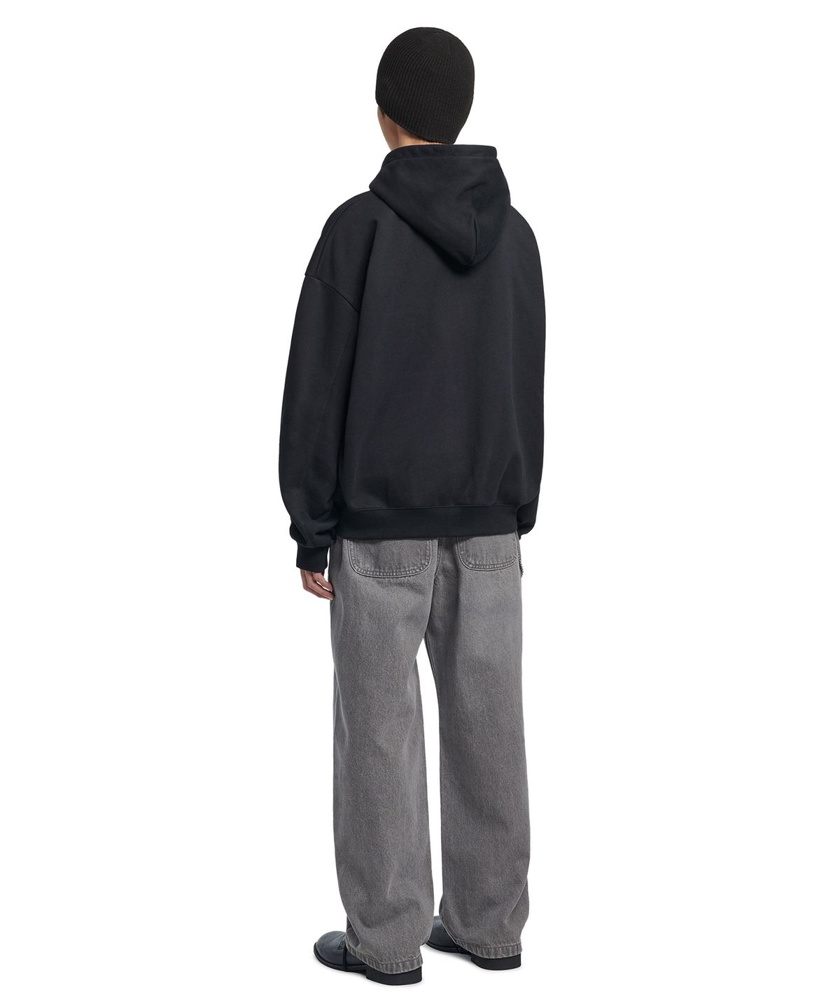 노매뉴얼(NOMANUAL) STRAIGHT WIDE DENIM PANTS - GRAY