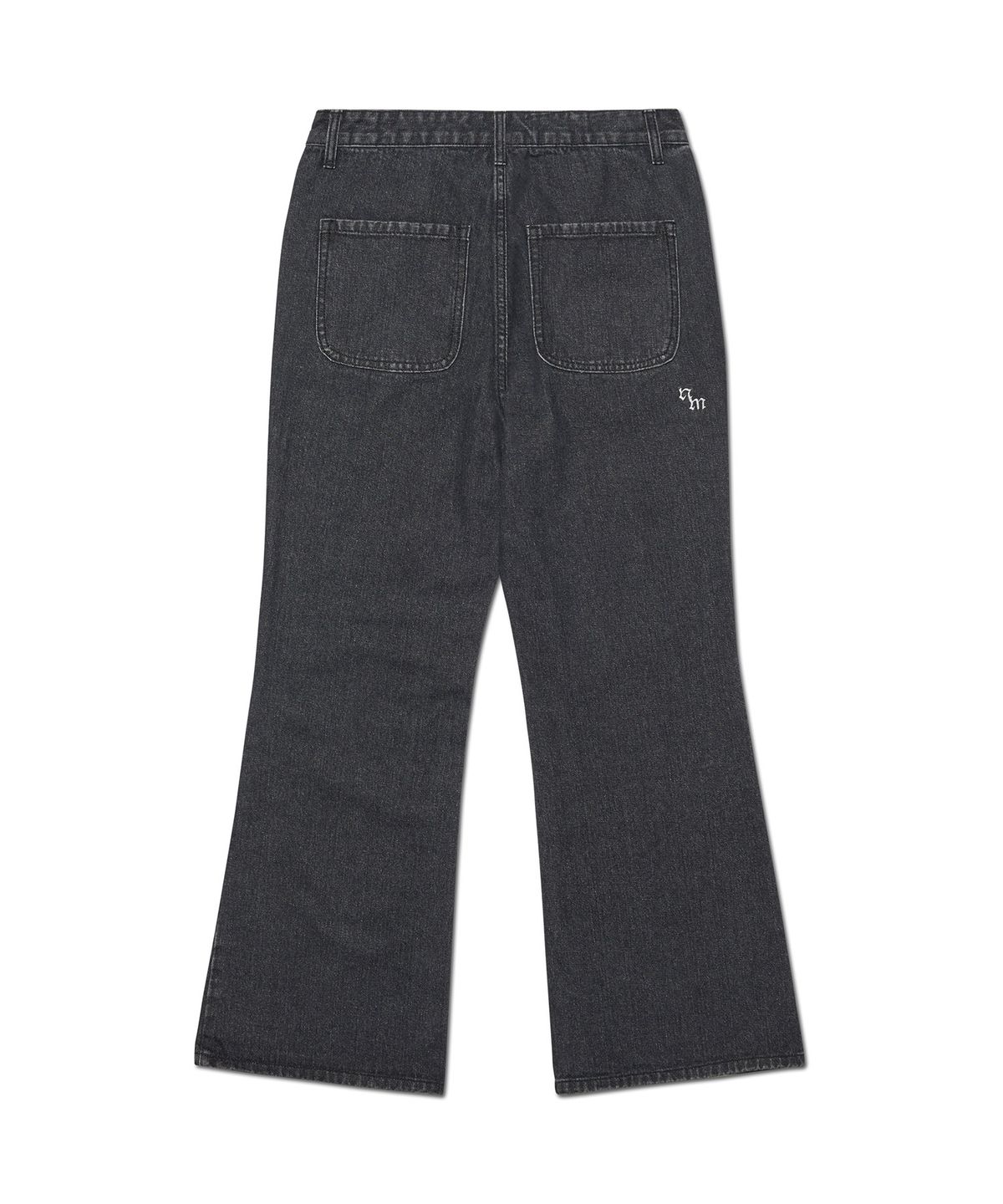 노매뉴얼(NOMANUAL) SOFT FLARE DENIM PANTS - WASHED BLACK
