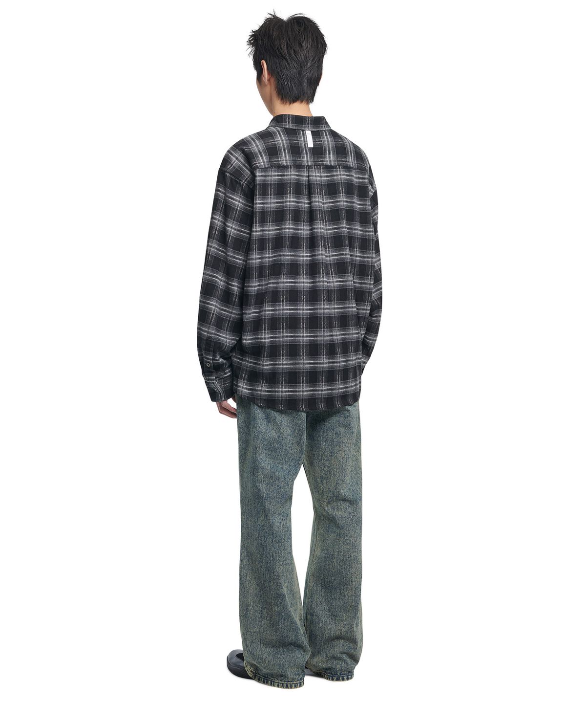 노매뉴얼(NOMANUAL) SOFT FLARE DENIM PANTS - WASHED BLUE