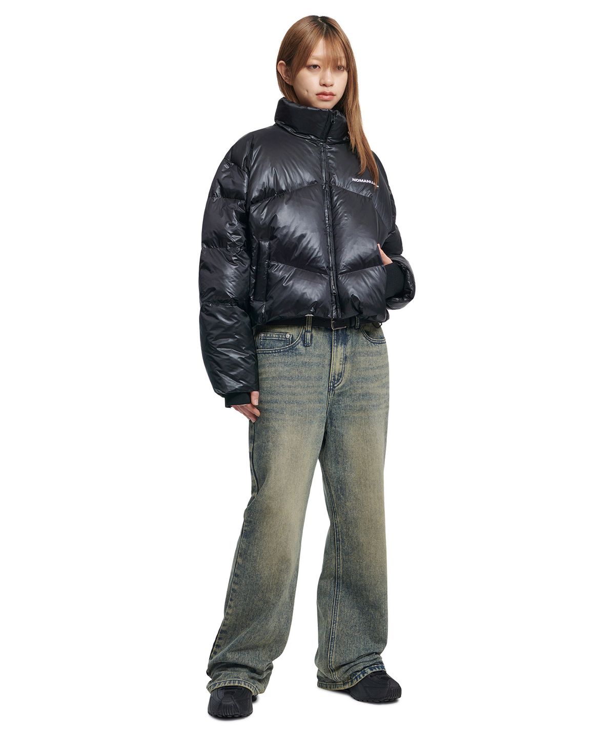 노매뉴얼(NOMANUAL) SOFT FLARE DENIM PANTS - WASHED BLUE