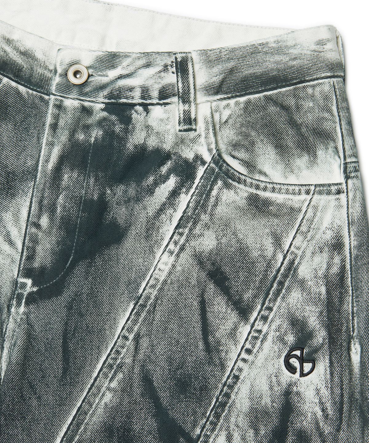노매뉴얼(NOMANUAL) STAINED D.L DENIM PANTS - STAINED WHITE