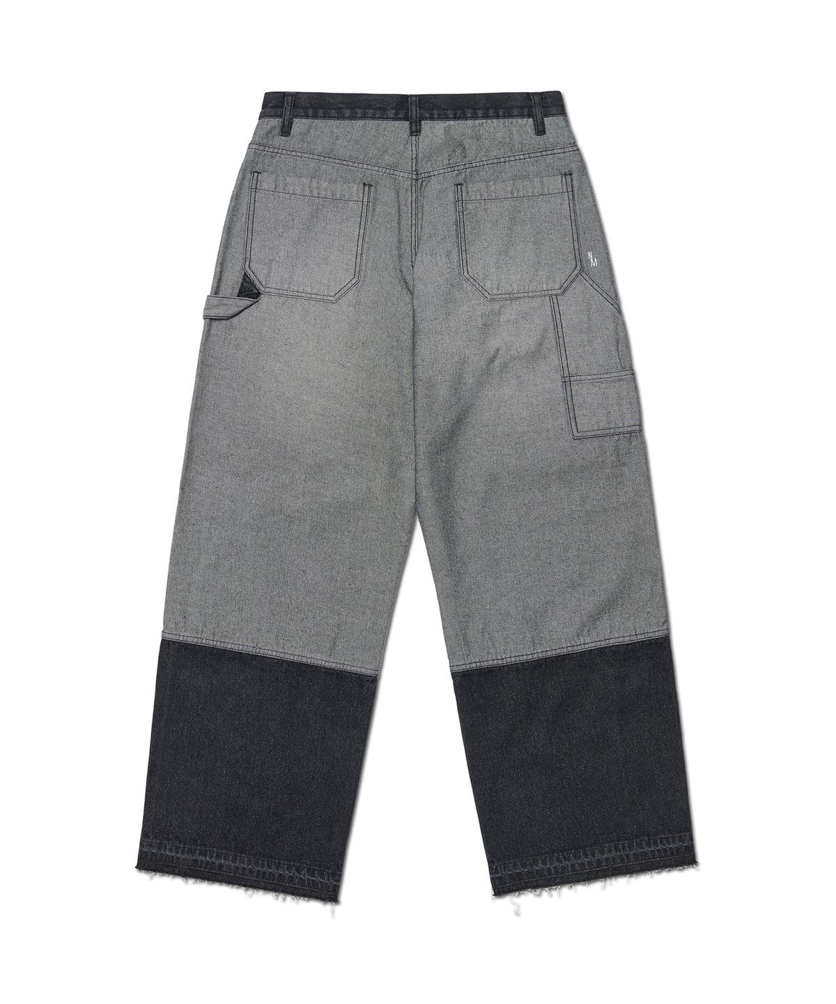 노매뉴얼(NOMANUAL) REVERSED CARPENTER DENIM PANTS - WASHED BLACK