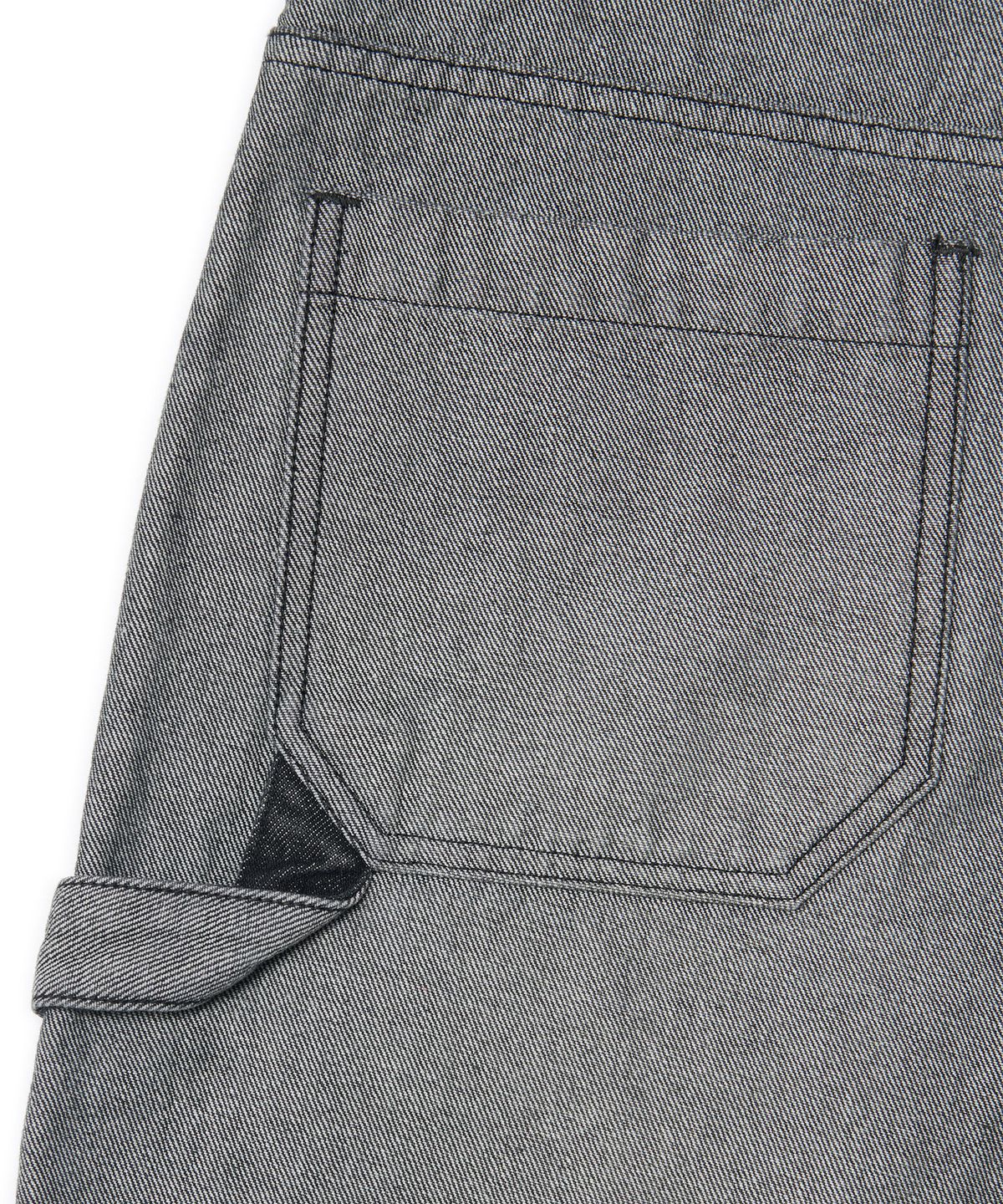 노매뉴얼(NOMANUAL) REVERSED CARPENTER DENIM PANTS - WASHED BLACK