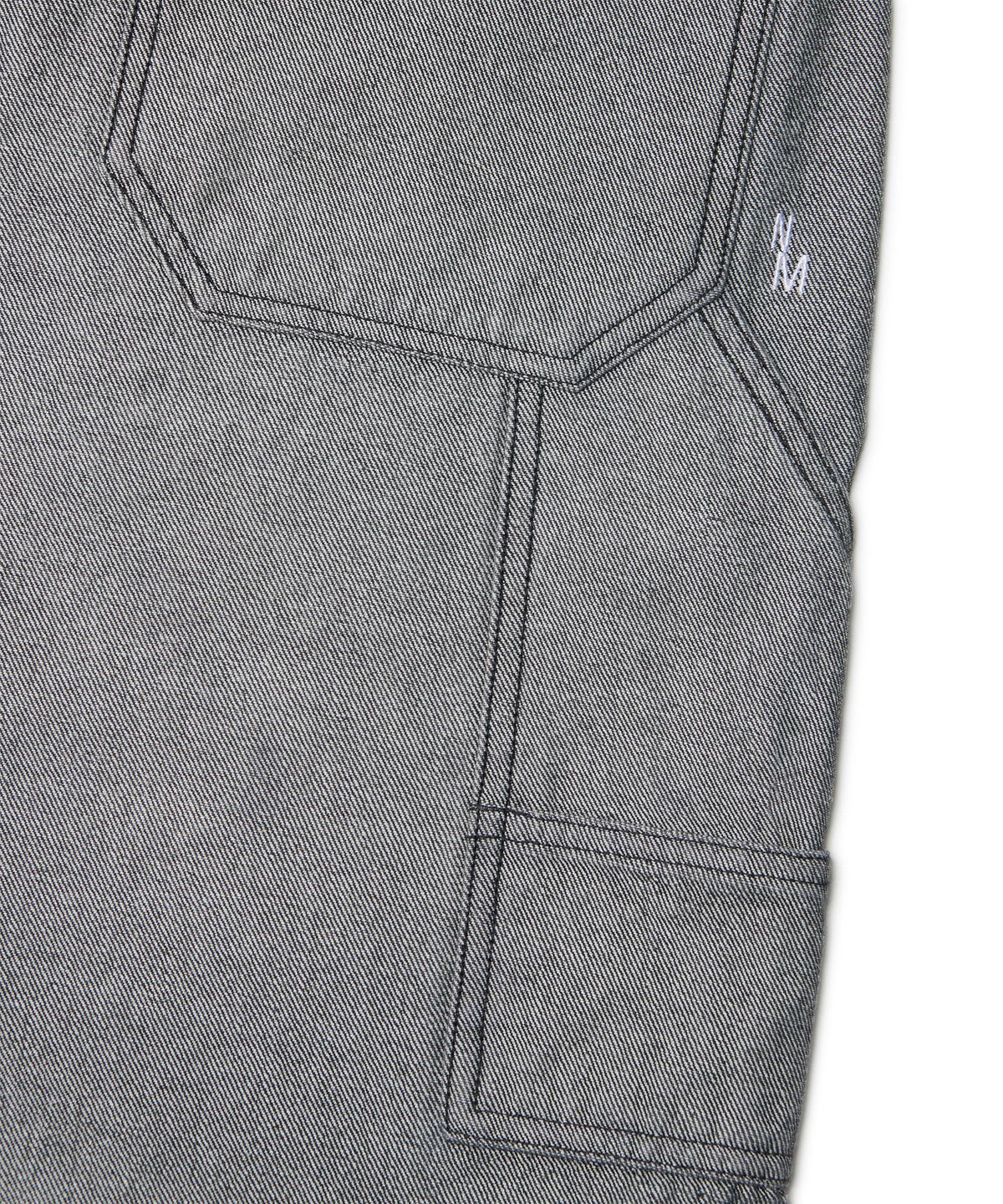 노매뉴얼(NOMANUAL) REVERSED CARPENTER DENIM PANTS - WASHED BLACK