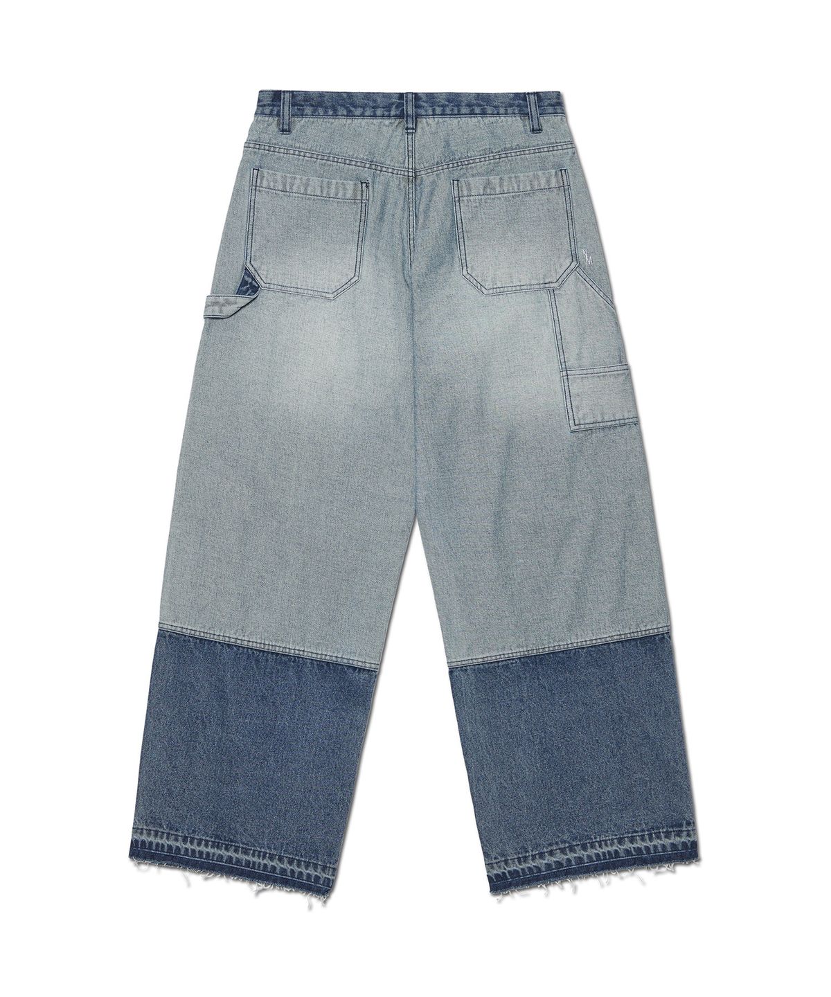 노매뉴얼(NOMANUAL) REVERSED CARPENTER DENIM PANTS - WASHED NAVY