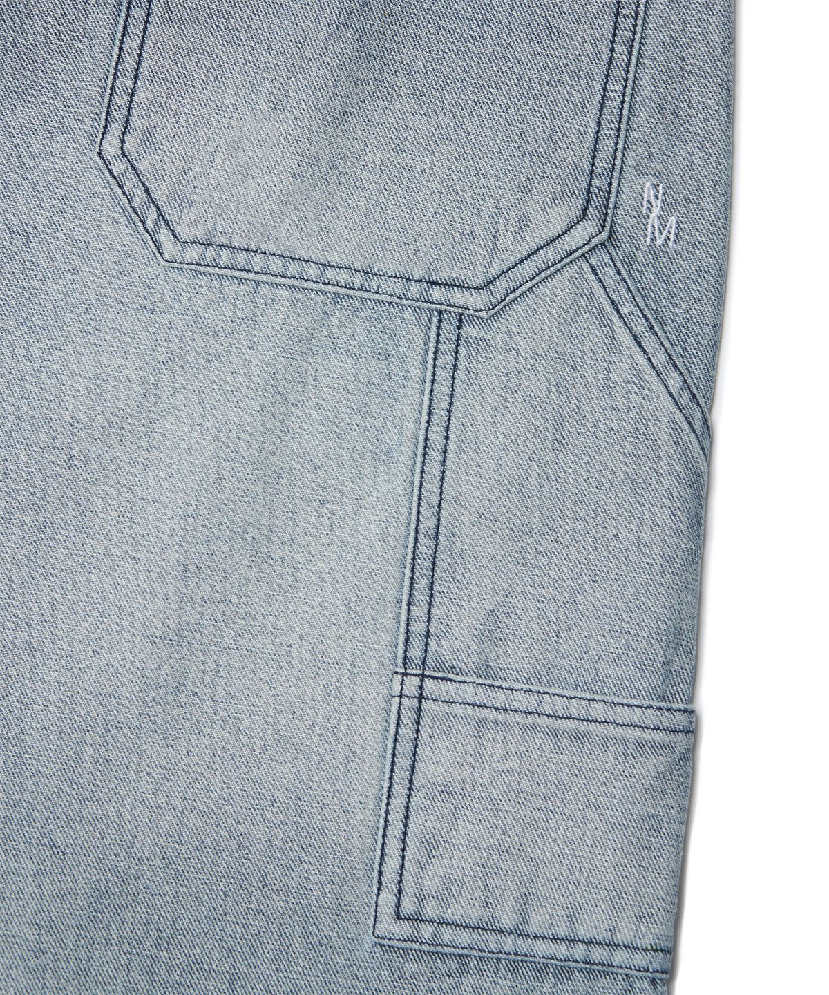 노매뉴얼(NOMANUAL) REVERSED CARPENTER DENIM PANTS - WASHED NAVY
