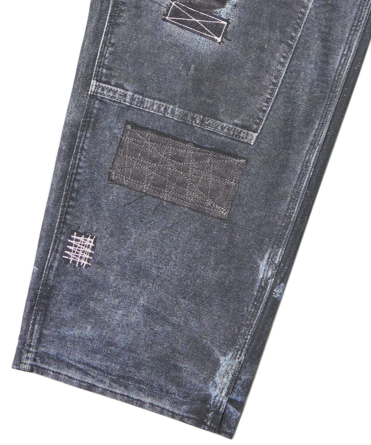 노매뉴얼(NOMANUAL) PRINTED DOUBLE KNEE PANTS - BLACK
