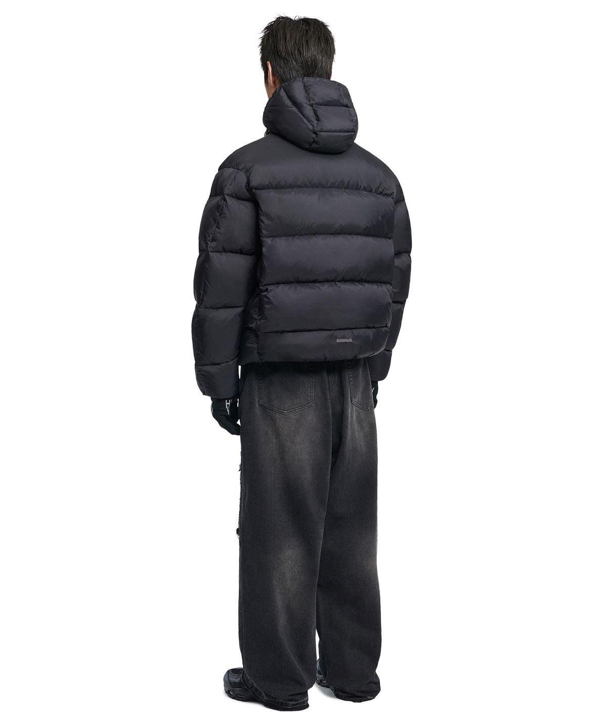 노매뉴얼(NOMANUAL) DESTROYED LAYER DENIM PANTS - WASHED BLACK