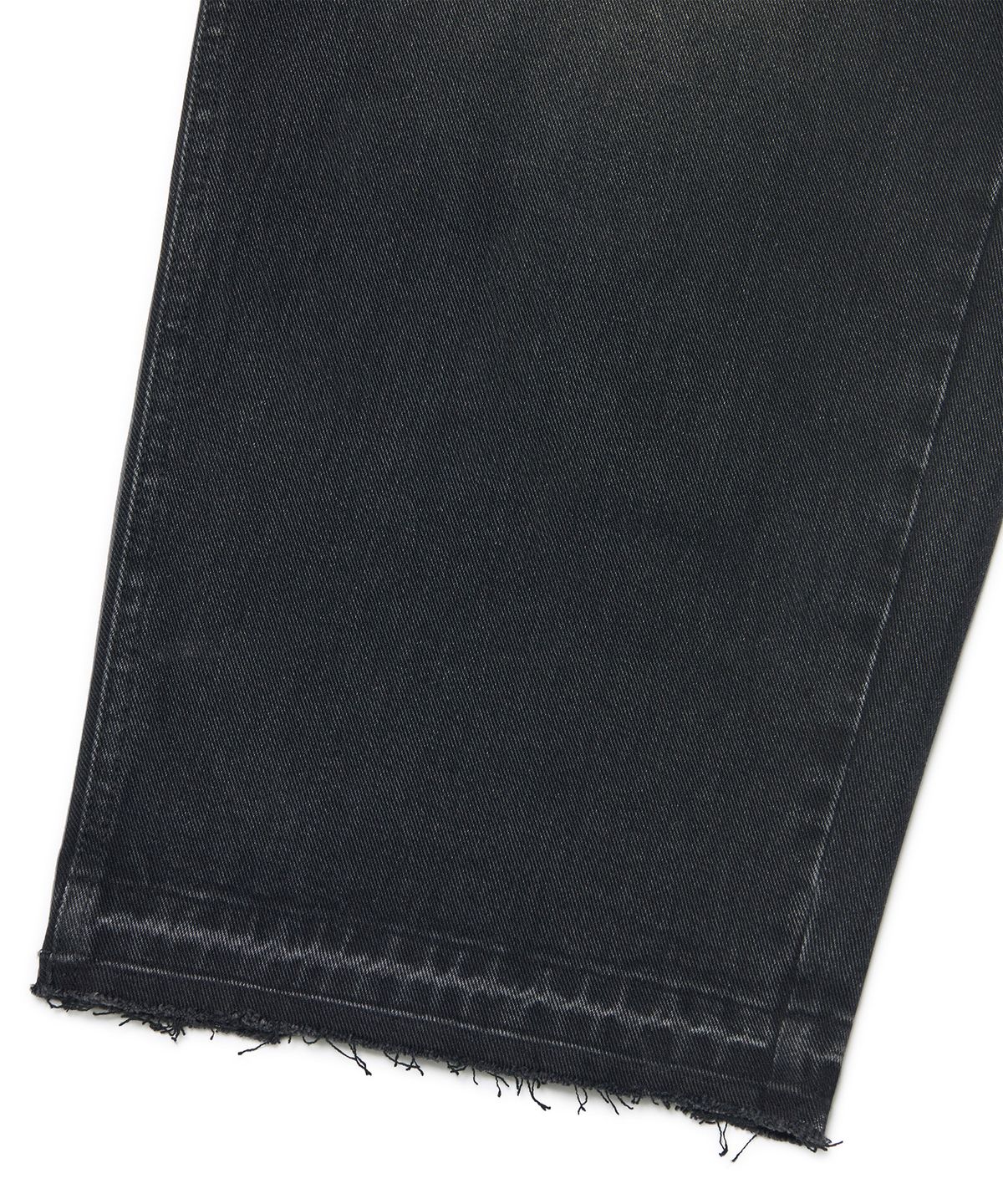 노매뉴얼(NOMANUAL) DESTROYED LAYER DENIM PANTS - WASHED BLACK