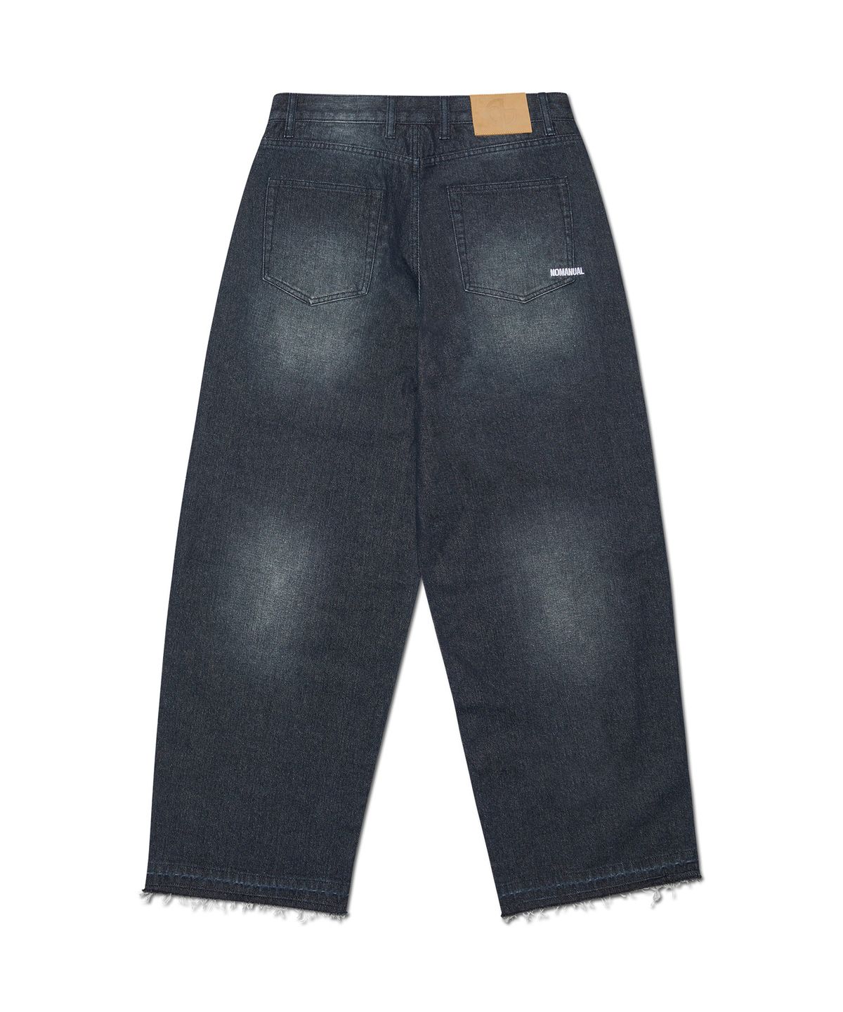 노매뉴얼(NOMANUAL) DESTROYED LAYER DENIM PANTS - WASHED NAVY