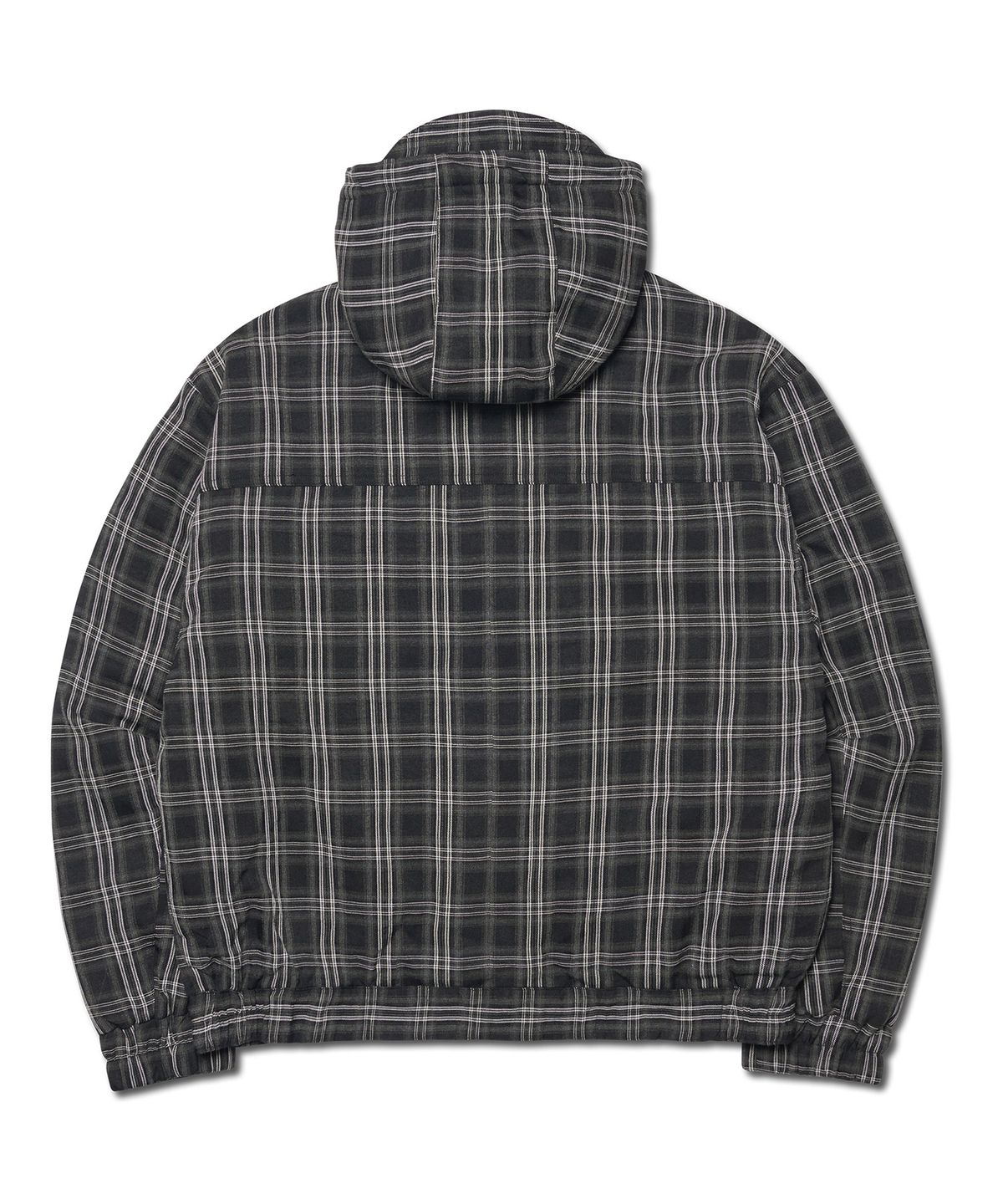 노매뉴얼(NOMANUAL) CHECK HOODED JACKET - BLACK