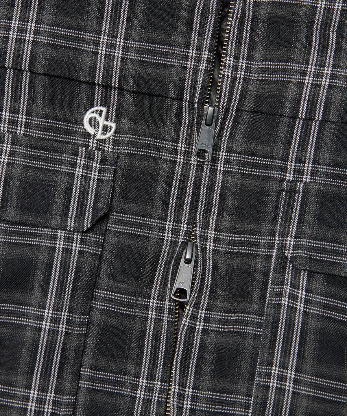 노매뉴얼(NOMANUAL) CHECK HOODED JACKET - BLACK