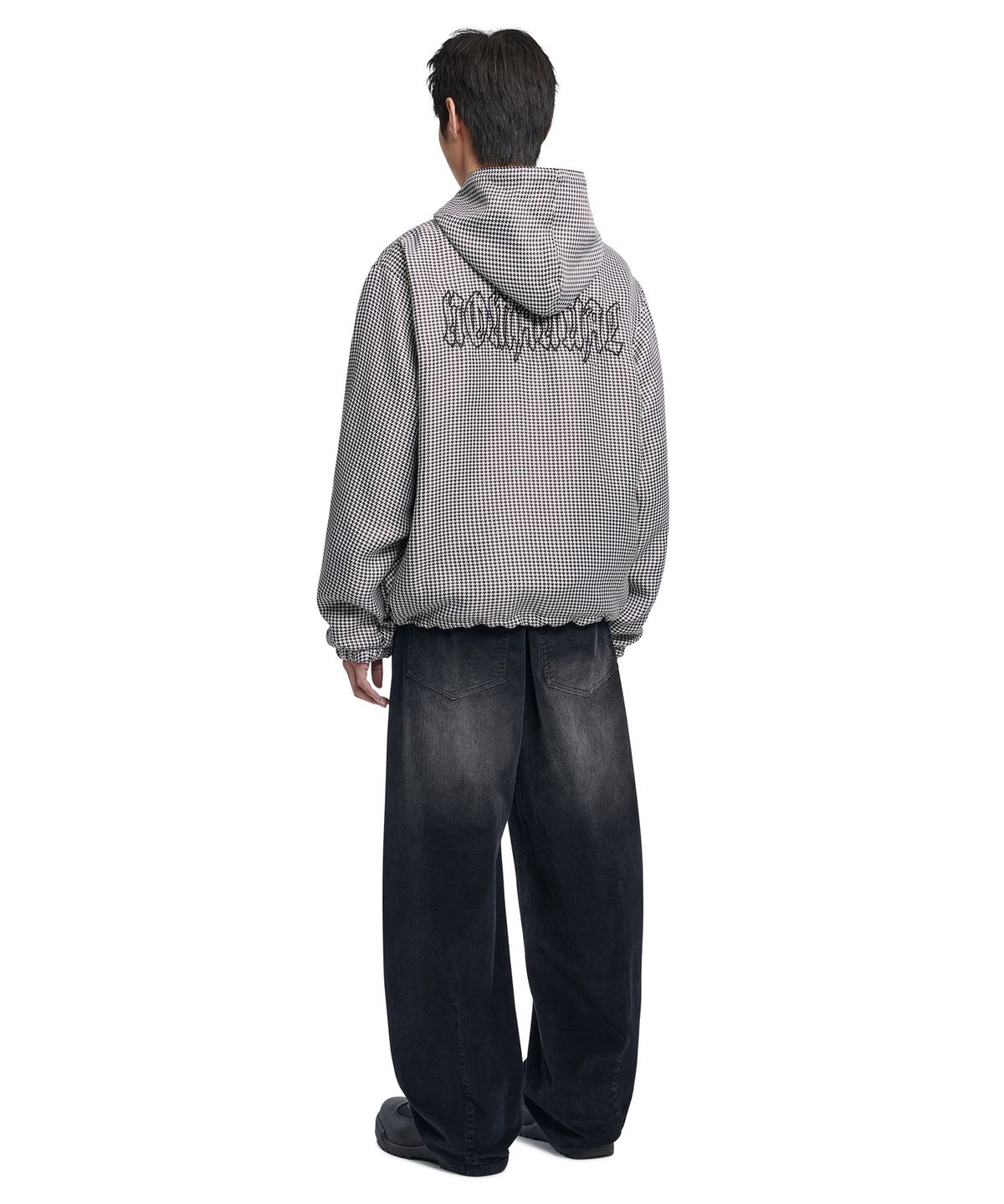 노매뉴얼(NOMANUAL) HOUNDSTOOTH CHECK JUMPER - BLACK