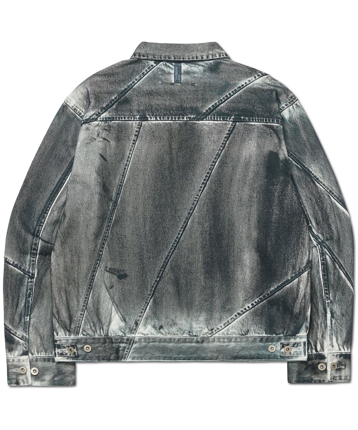 노매뉴얼(NOMANUAL) STAINED D.L DENIM TRUCKER JACKET - STAINED WHITE