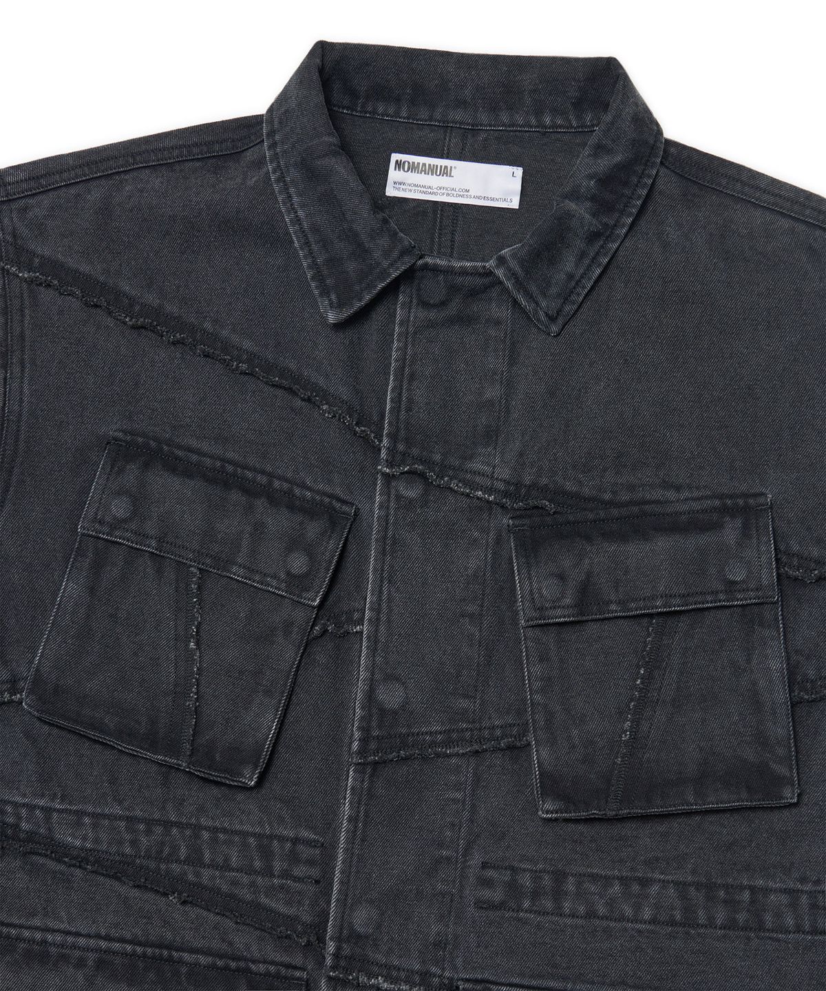 노매뉴얼(NOMANUAL) R.C DENIM BDU JACKET - WASHED BLACK