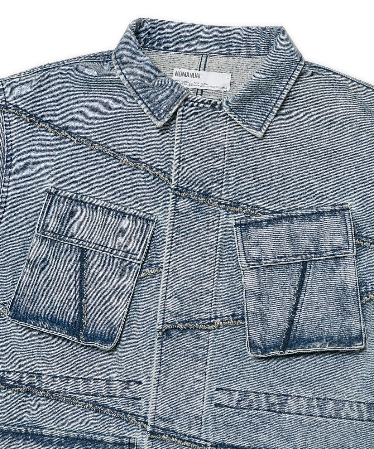 노매뉴얼(NOMANUAL) R.C DENIM BDU JACKET - WASHED BLUE