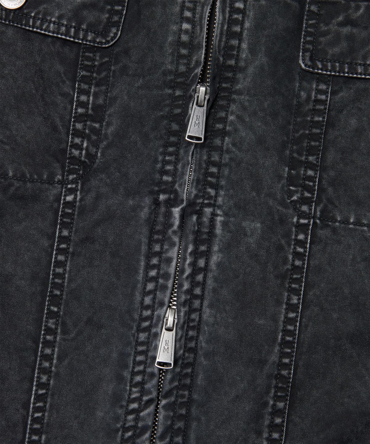 노매뉴얼(NOMANUAL) SLASH TRUCKER JACKET - WASHED BLACK