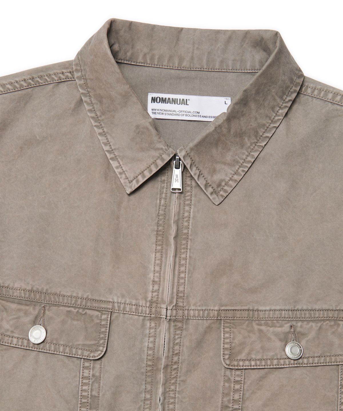 노매뉴얼(NOMANUAL) SLASH TRUCKER JACKET - WASHED CHARCOAL