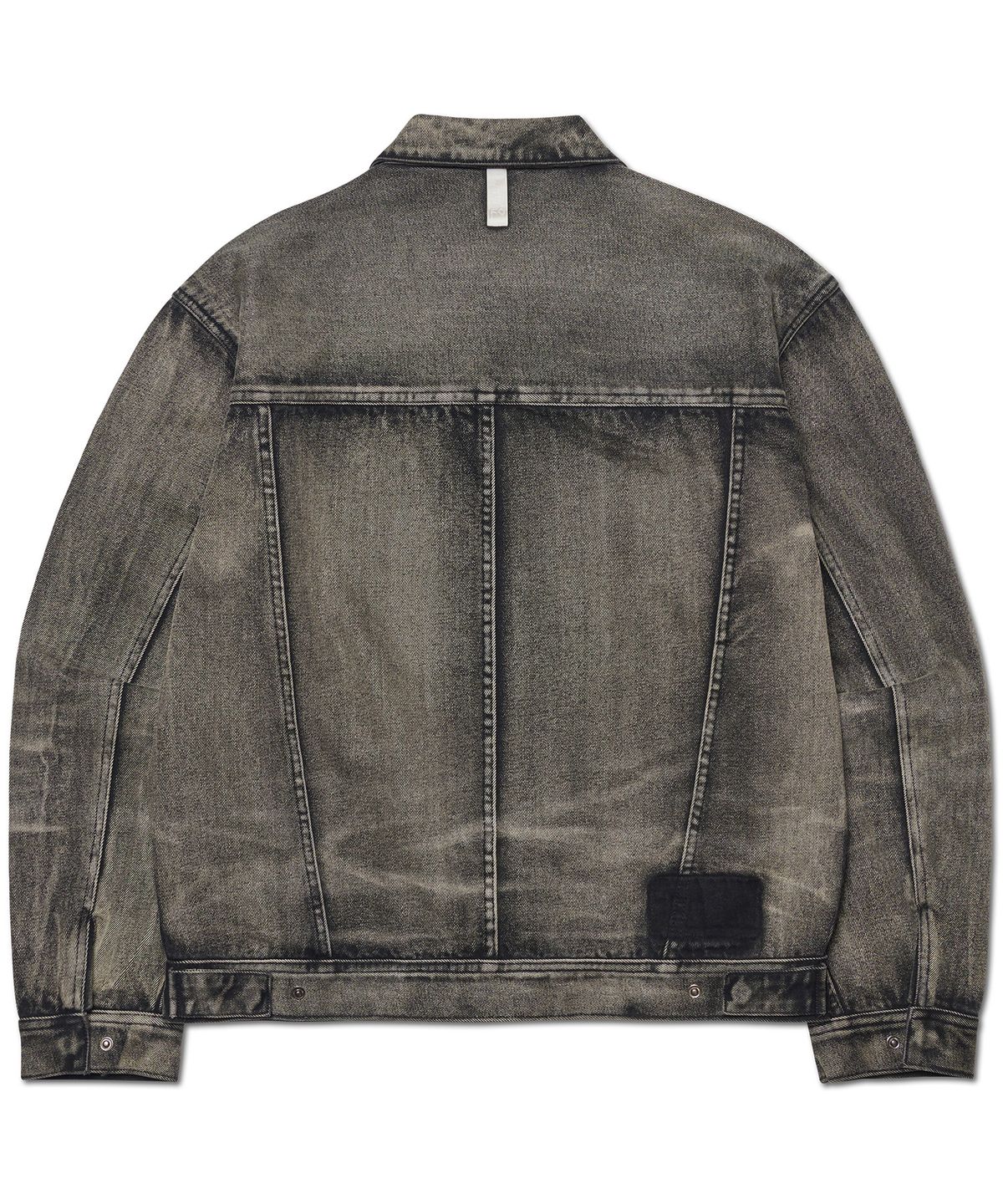 노매뉴얼(NOMANUAL) WASHED DENIM TRUCKER JACKET - WASHED BLACK