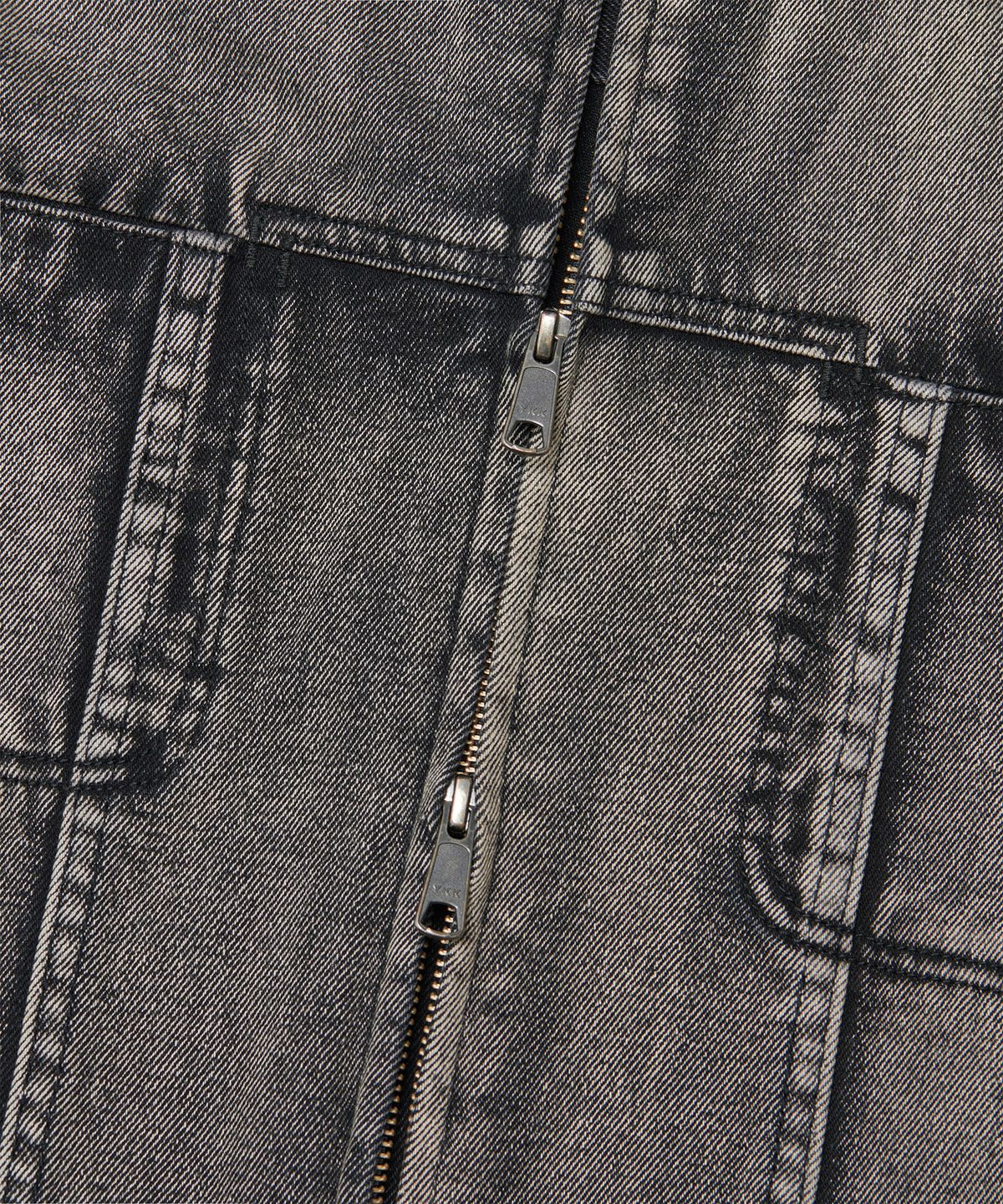 노매뉴얼(NOMANUAL) WASHED DENIM TRUCKER JACKET - WASHED BLACK