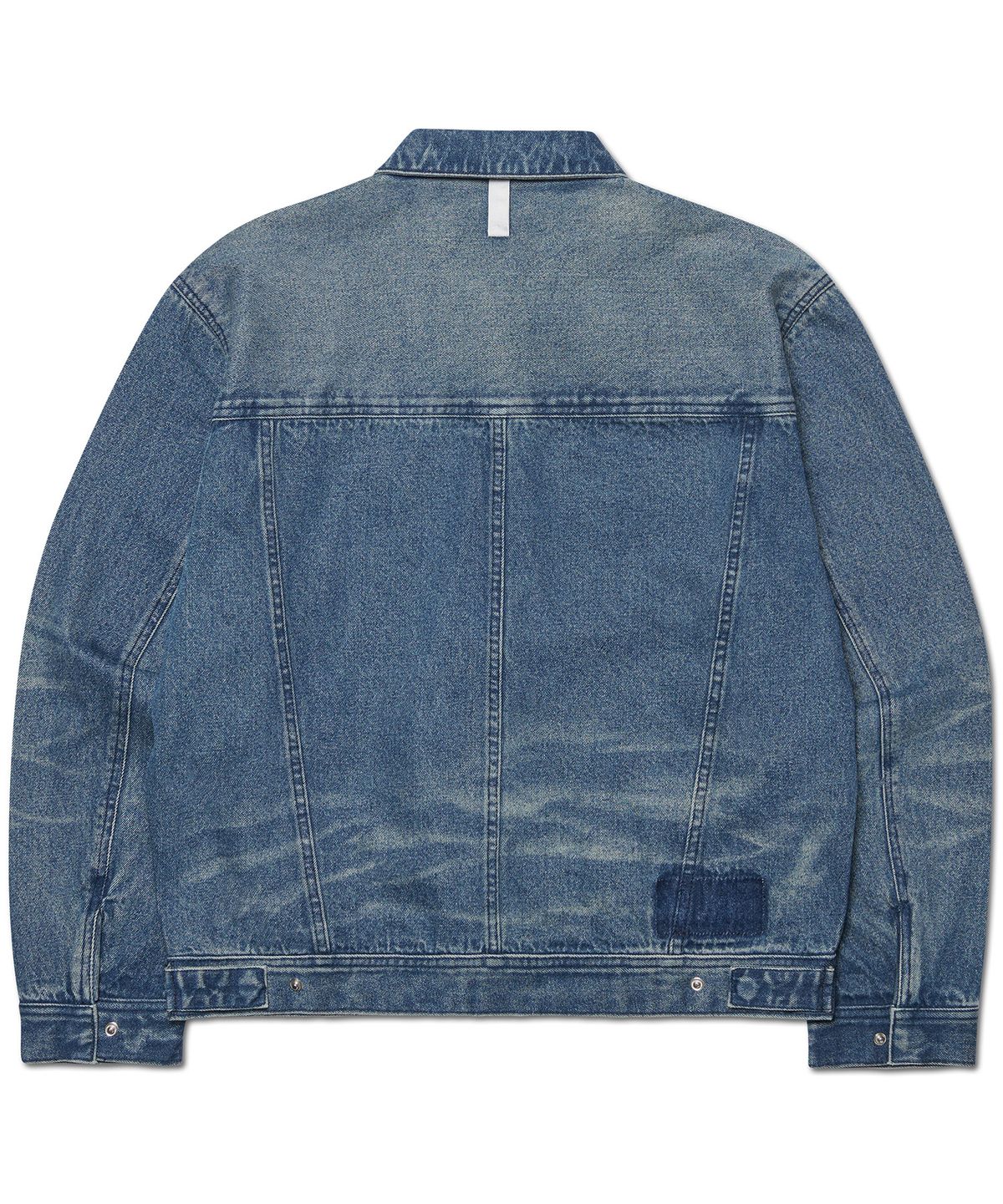 노매뉴얼(NOMANUAL) WASHED DENIM TRUCKER JACKET - WASHED BLUE