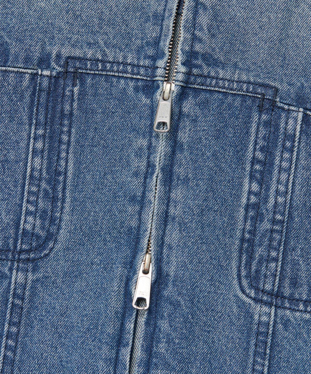 노매뉴얼(NOMANUAL) WASHED DENIM TRUCKER JACKET - WASHED BLUE